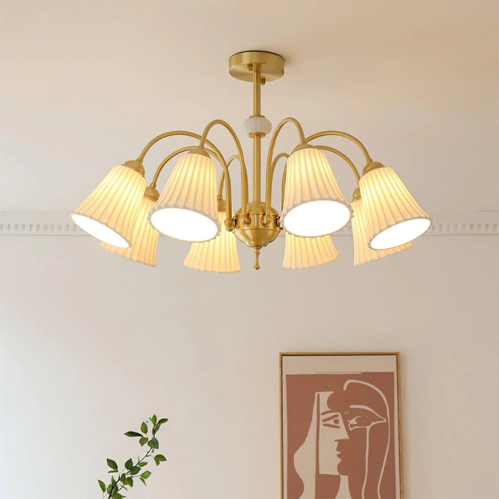 Medieval Ceramic Trumpet Chandelier - Image 2