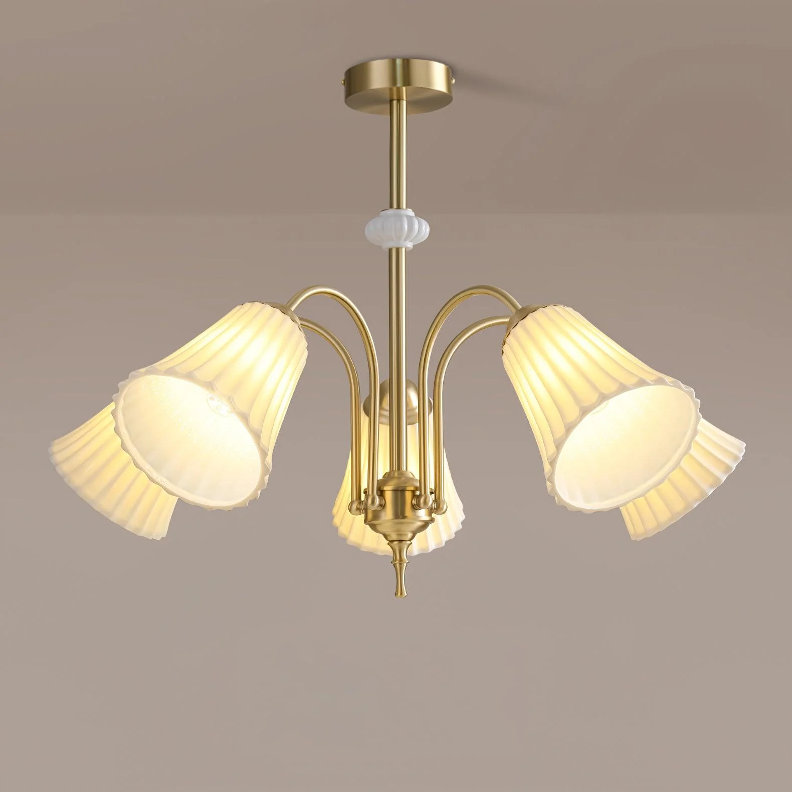 Medieval Ceramic Trumpet Chandelier - Image 5