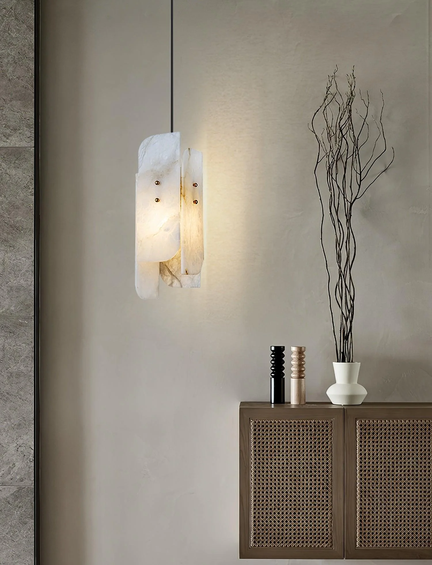 Megalith Mini Alabaster Pendant Light - Image 11