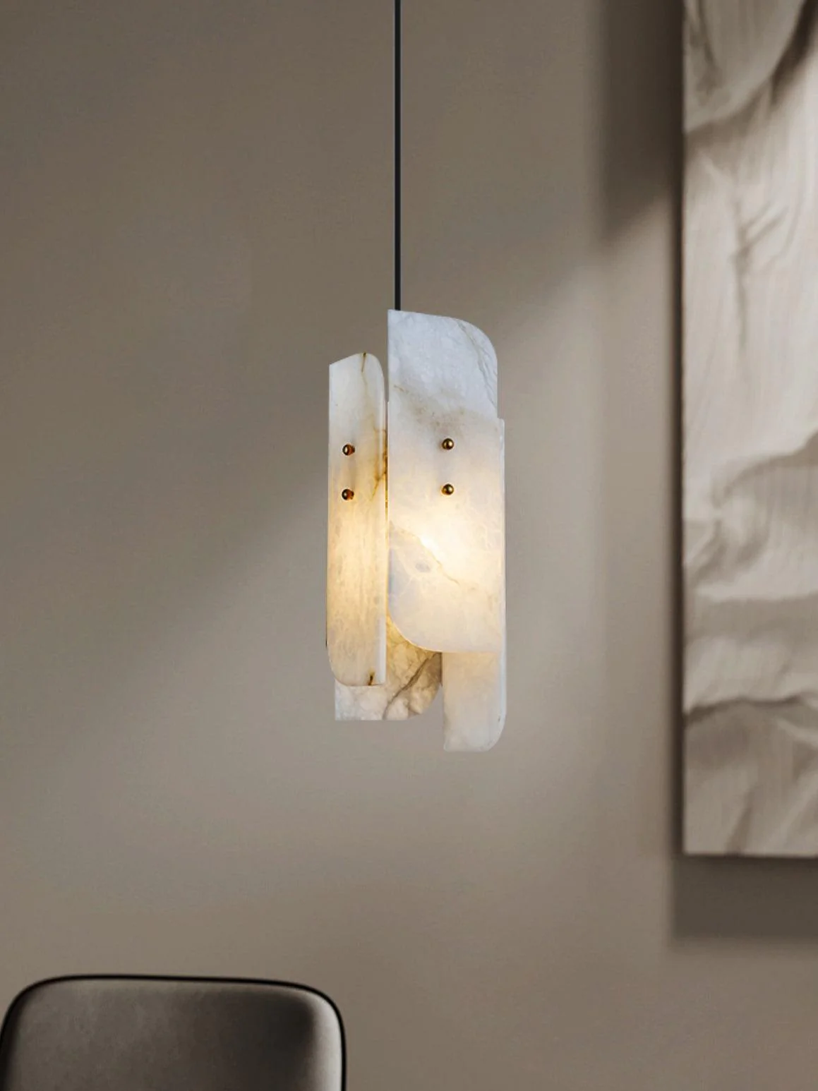 Megalith Mini Alabaster Pendant Light - Image 13
