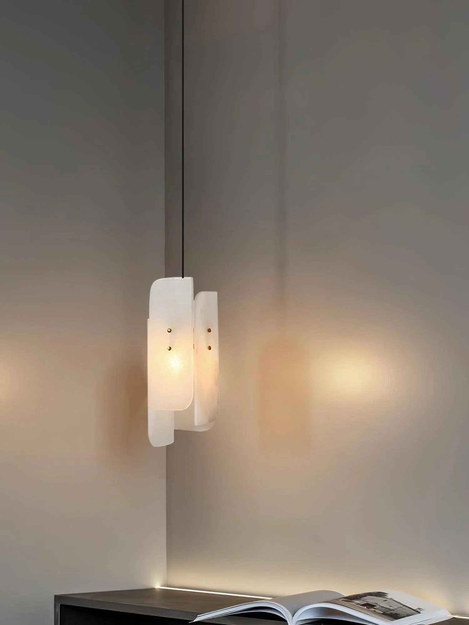 Megalith Mini Alabaster Pendant Light - Image 15