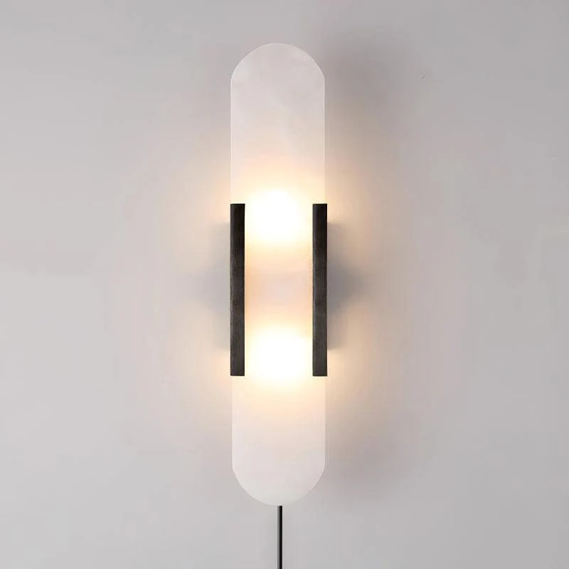 Melange Elongated Alabaster Plug-in Sconce - Image 15