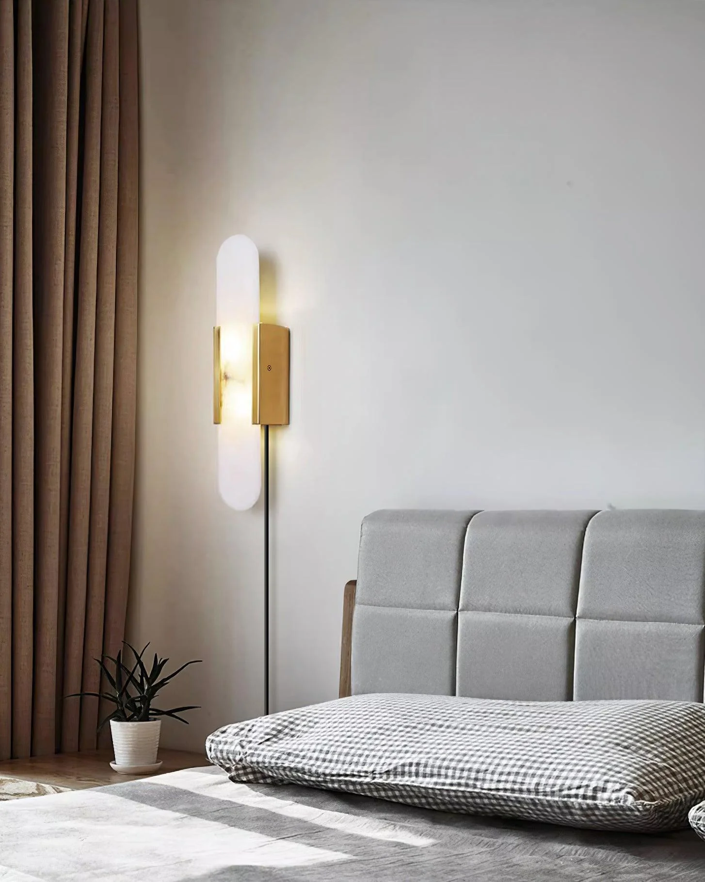 Melange Elongated Alabaster Plug-in Sconce - Image 19