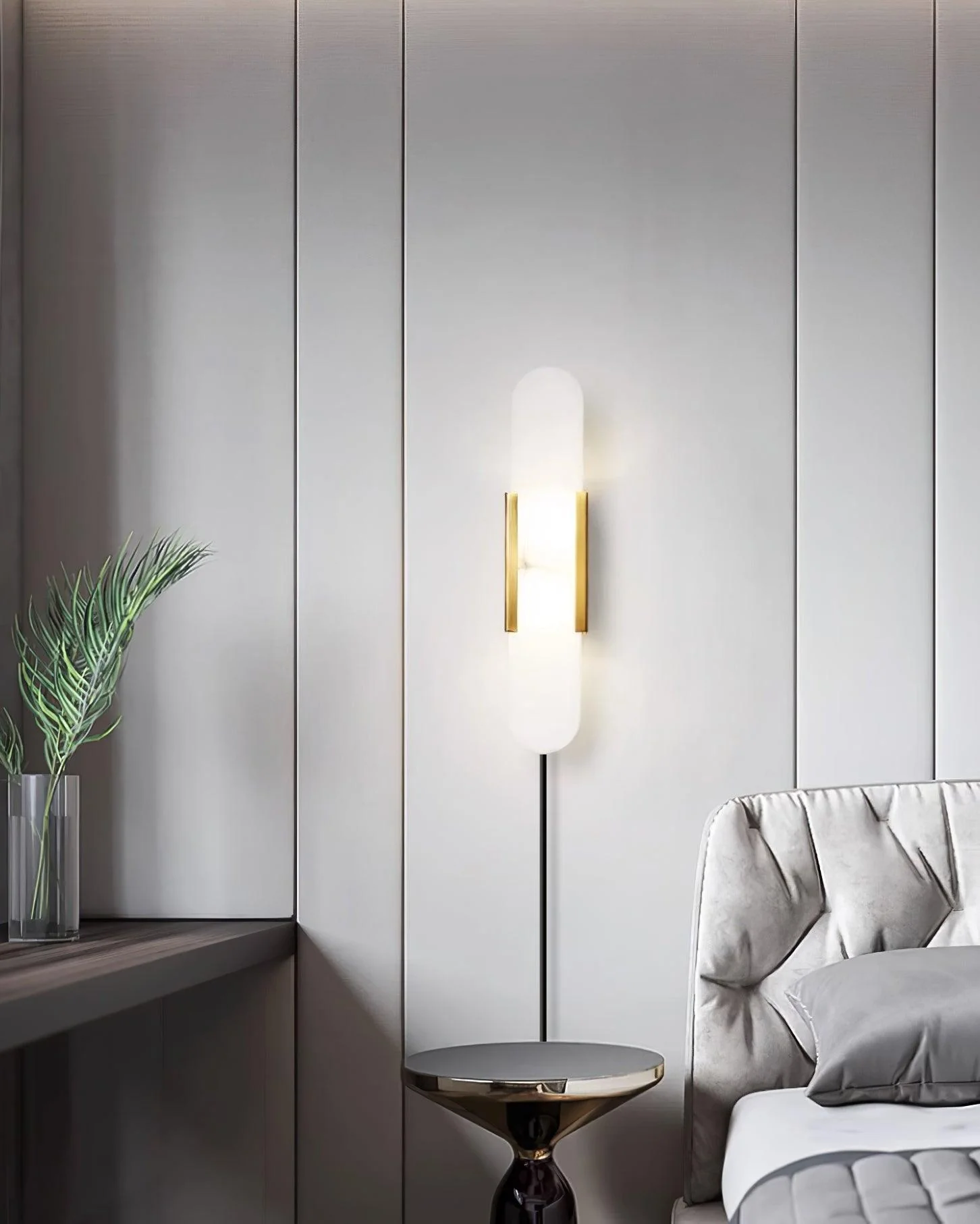 Melange Elongated Alabaster Plug-in Sconce - Image 27