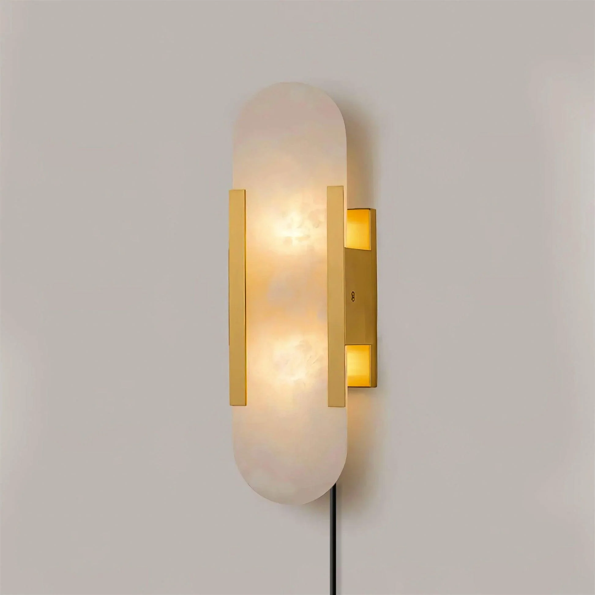 Melange Elongated Alabaster Plug-in Sconce - Image 35