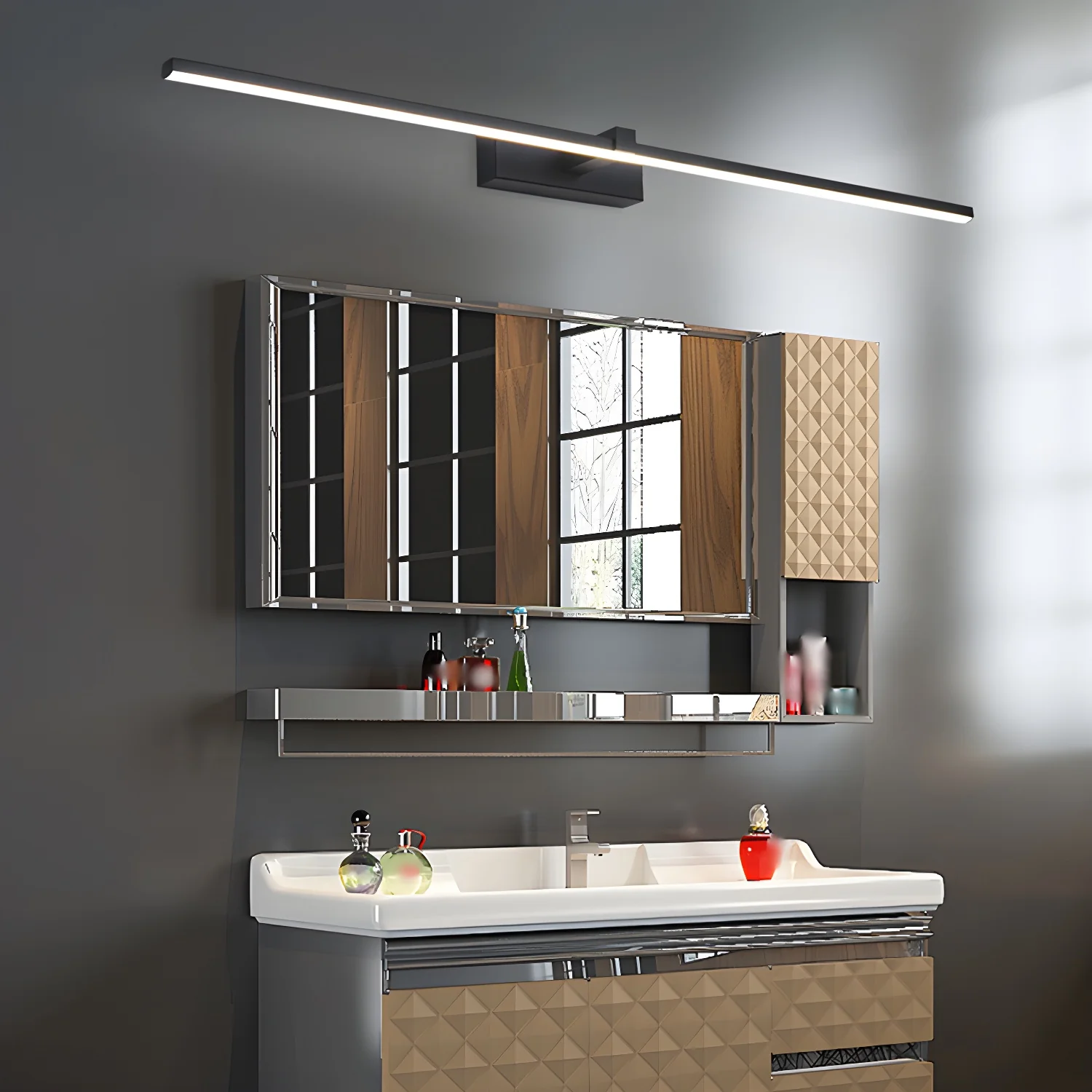 Metal Linear Mirror Wall Light - Image 6