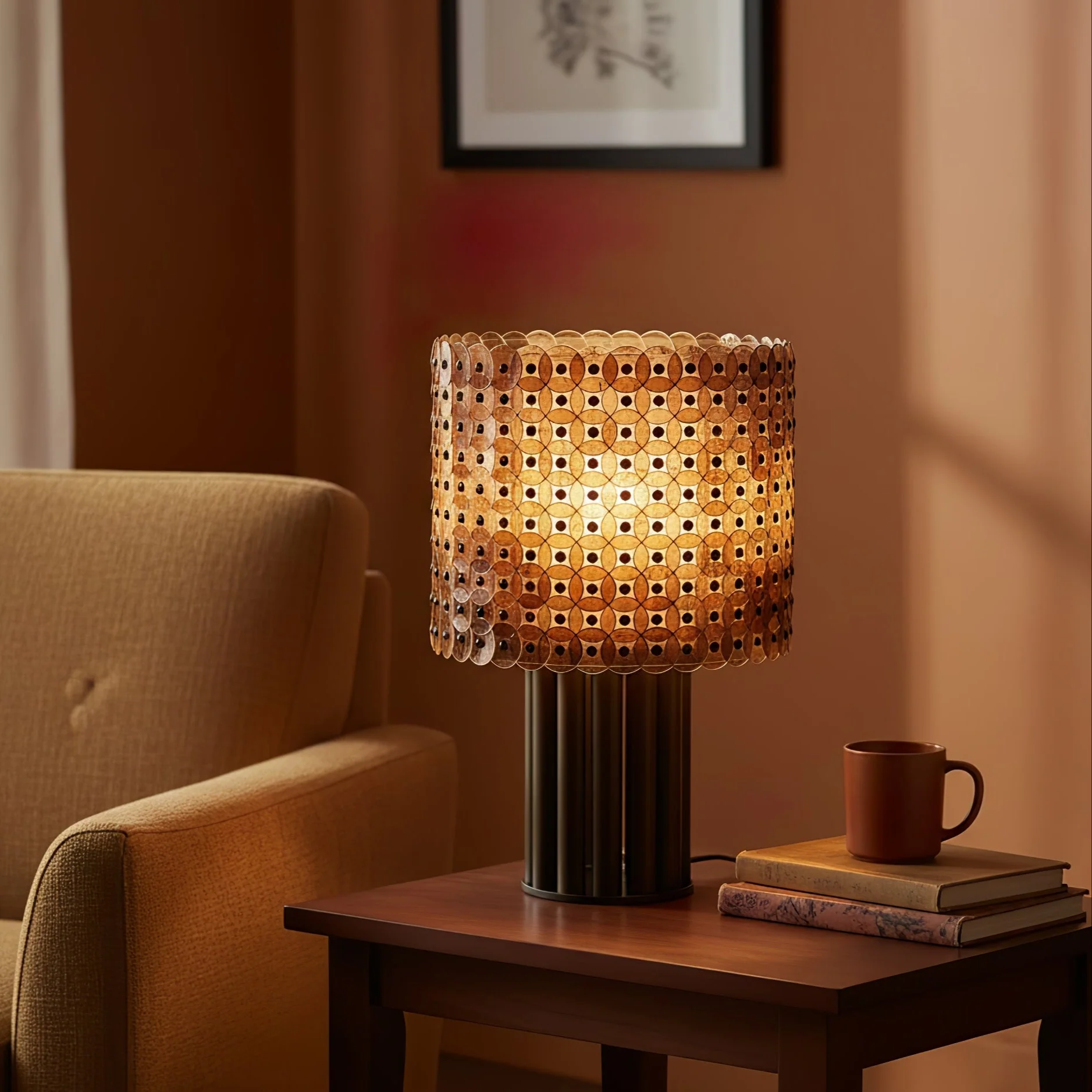 Mica Disc Lattice Table Lamp - Image 2