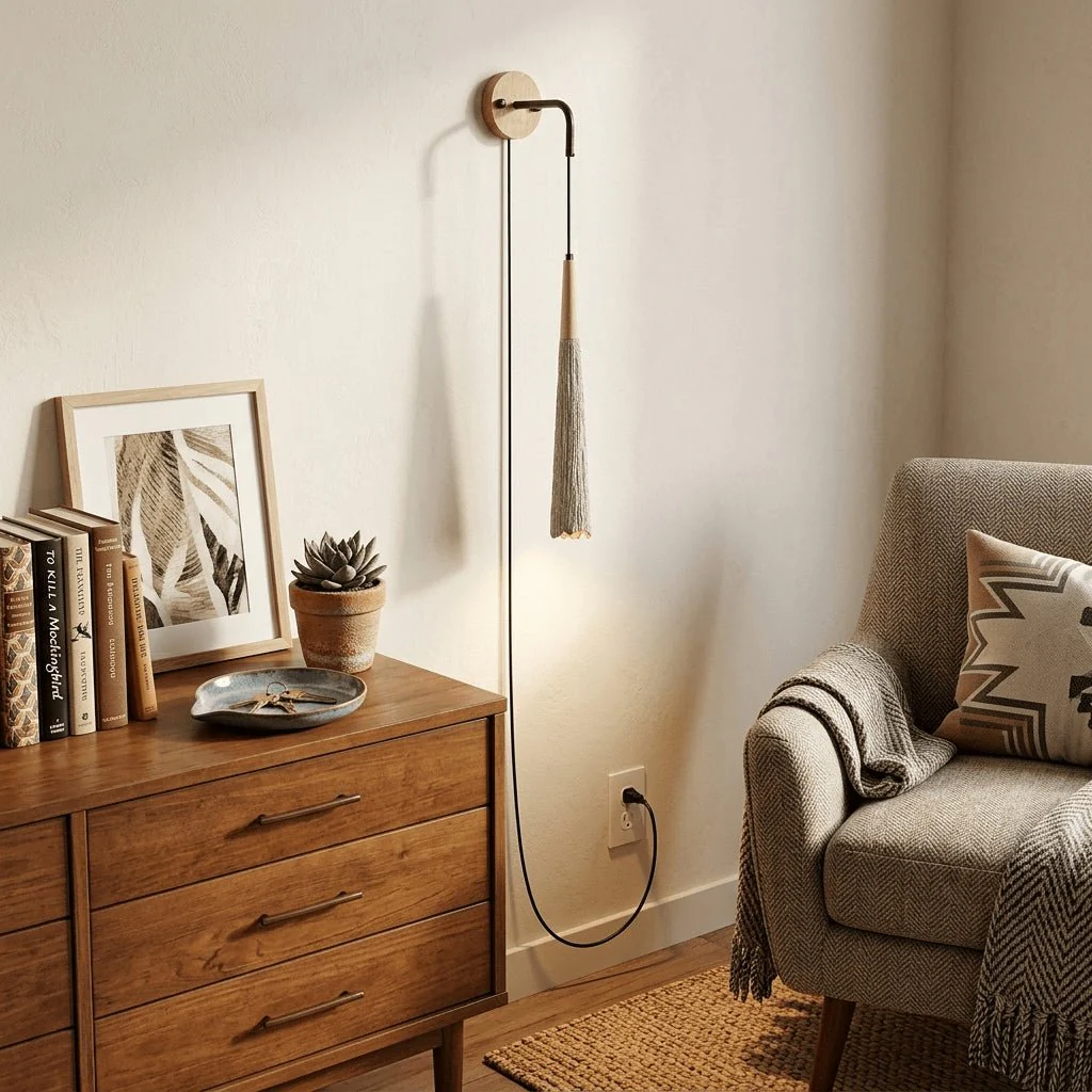 Microcement Plug-in Wall Lamp - Image 6