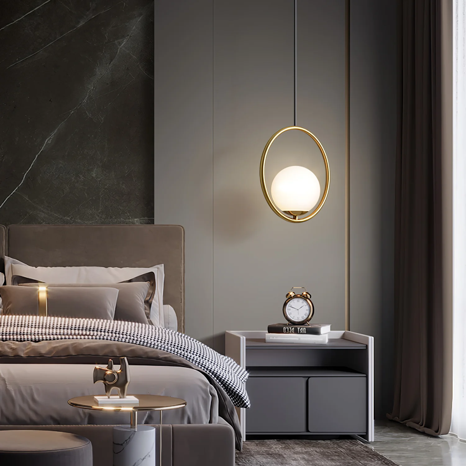 Mila Brass Pendant Swag Light - Image 21