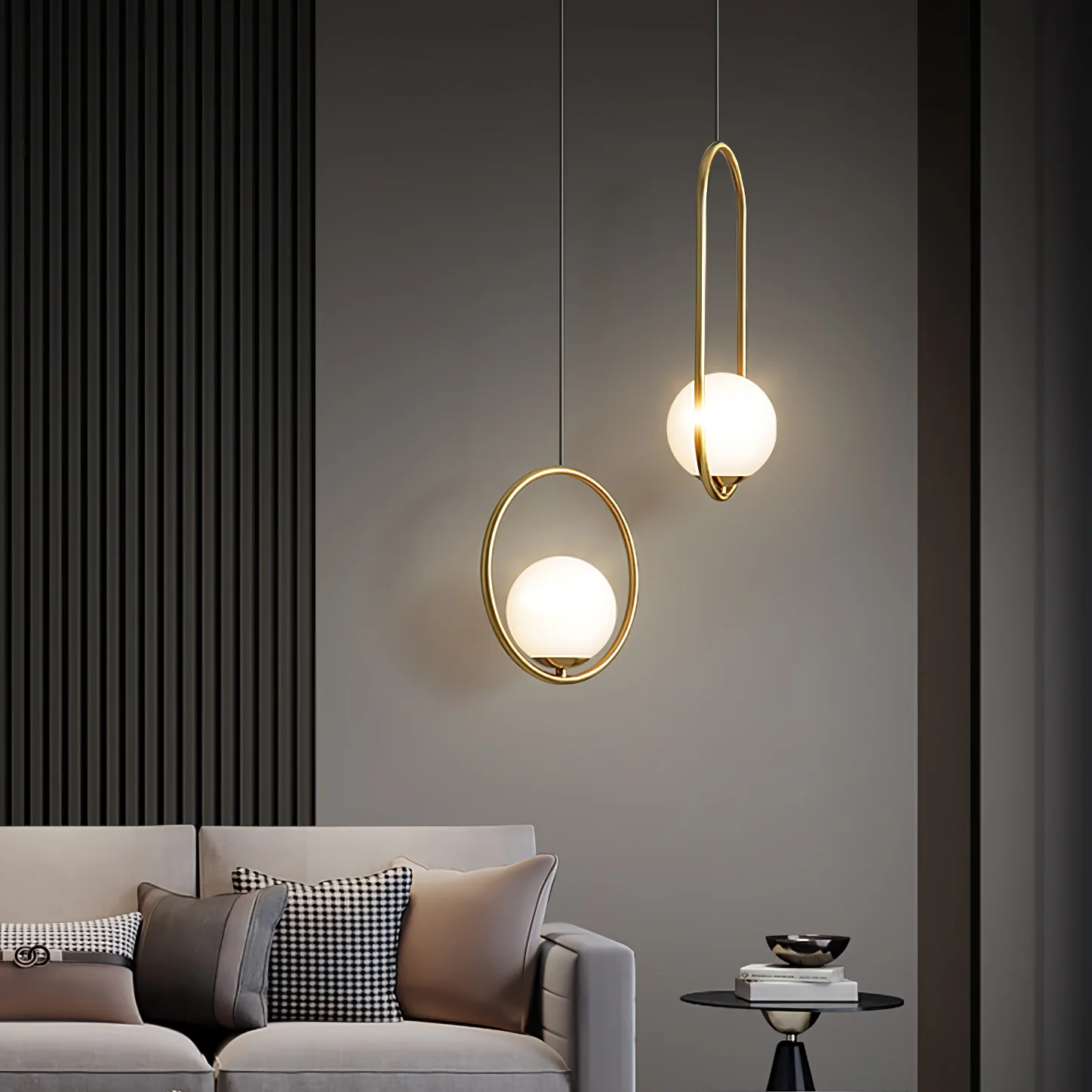 Mila Brass Pendant Swag Light - Image 4