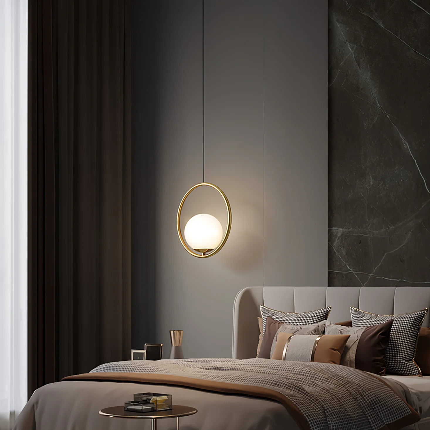 Mila Brass Pendant Swag Light - Image 8