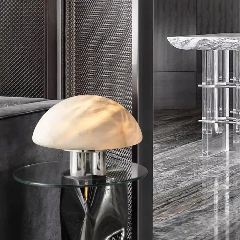 Mira Alabaster Mushroom Table Lamp - Image 3