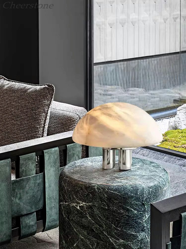 Mira Alabaster Mushroom Table Lamp - Image 5