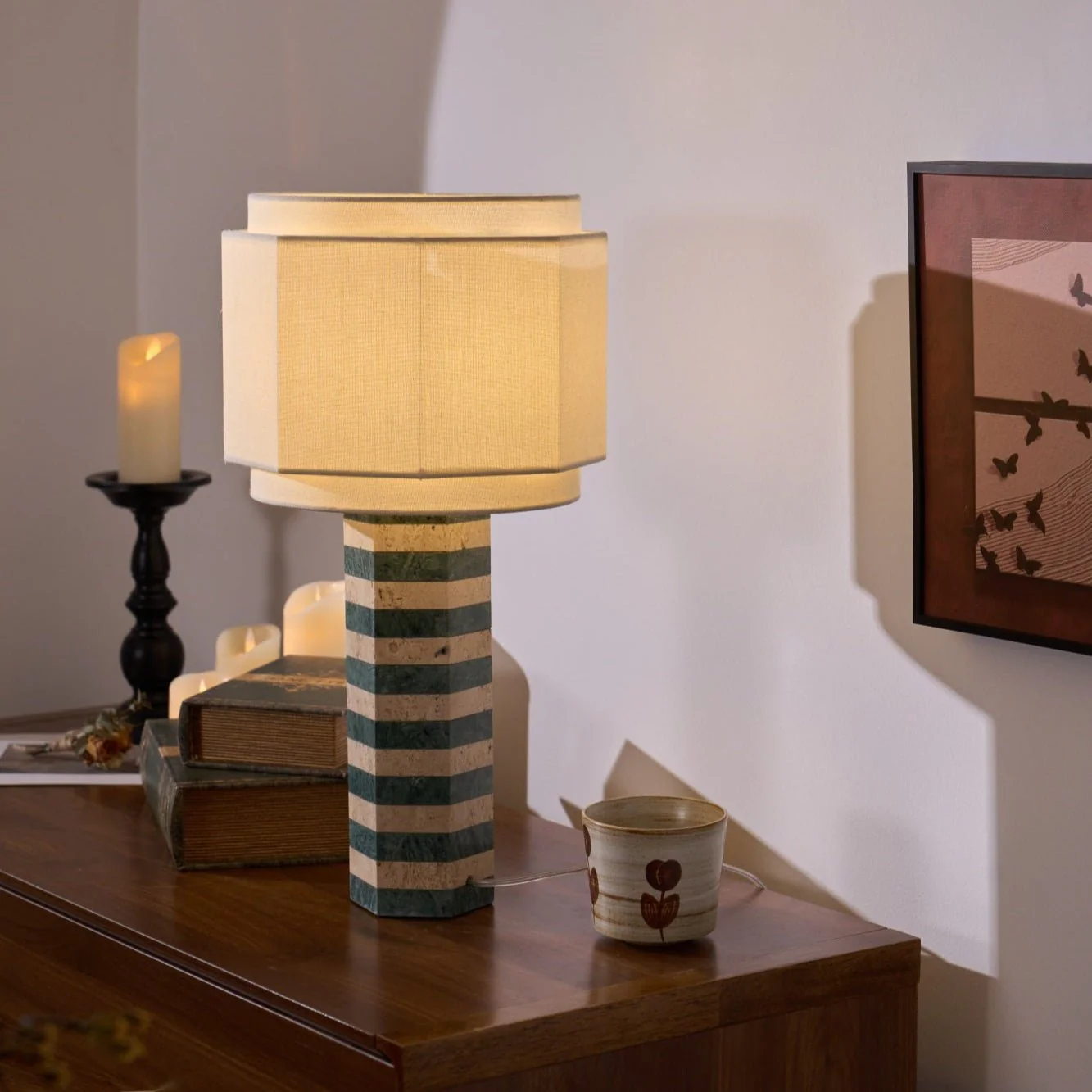 Modari Striped Stone Table Lamp - Image 15