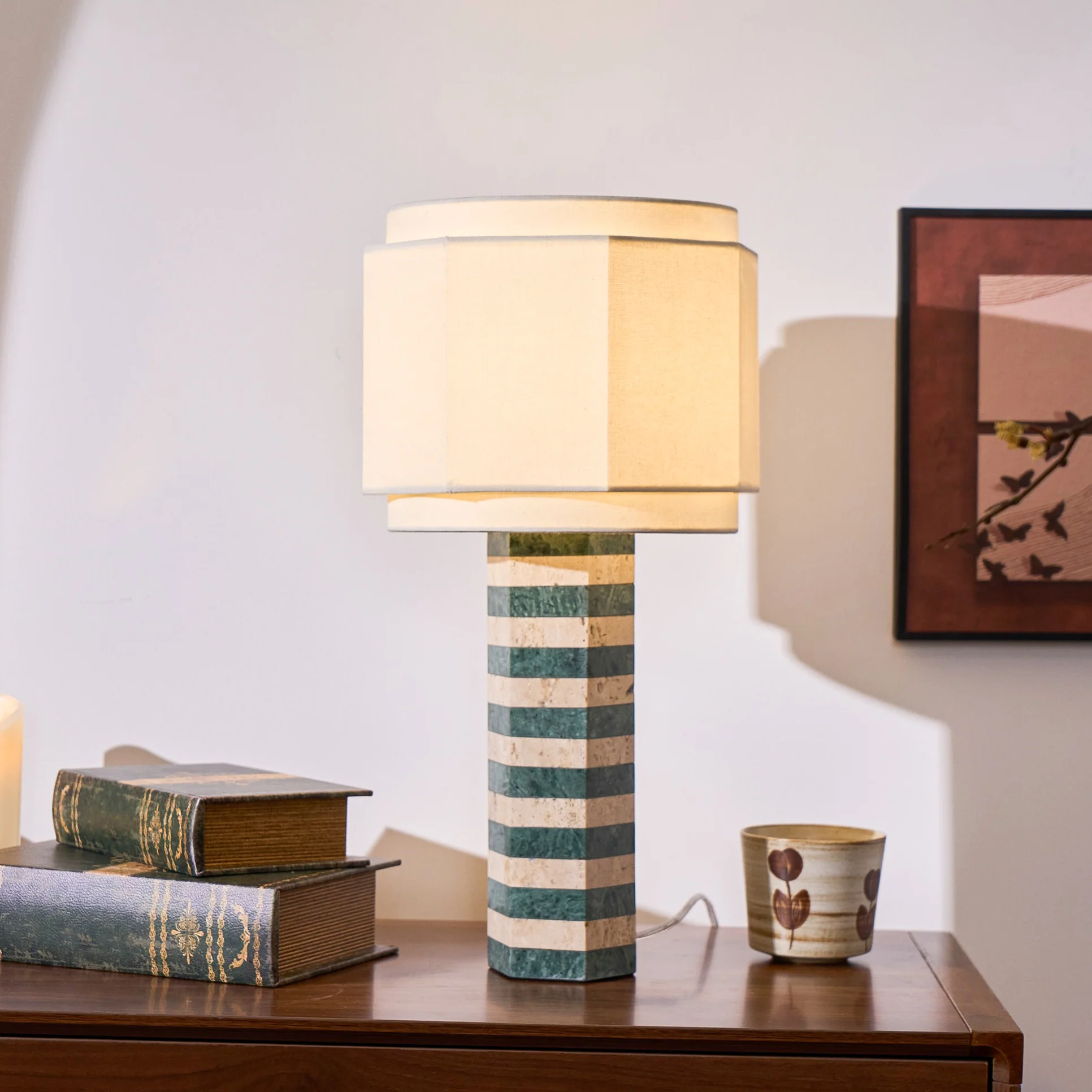 Modari Striped Stone Table Lamp - Image 2