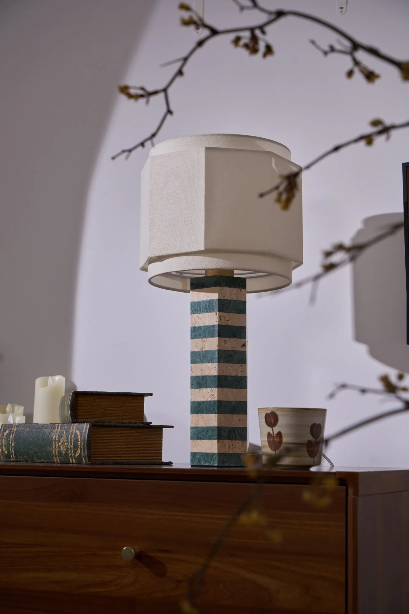 Modari Striped Stone Table Lamp - Image 27