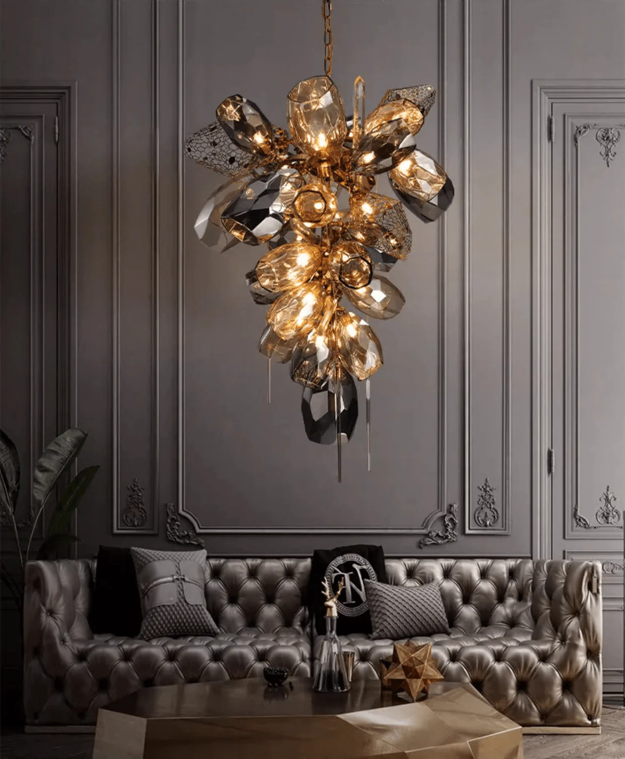 Modern Art Glass Crystal Chandelier - Image 3