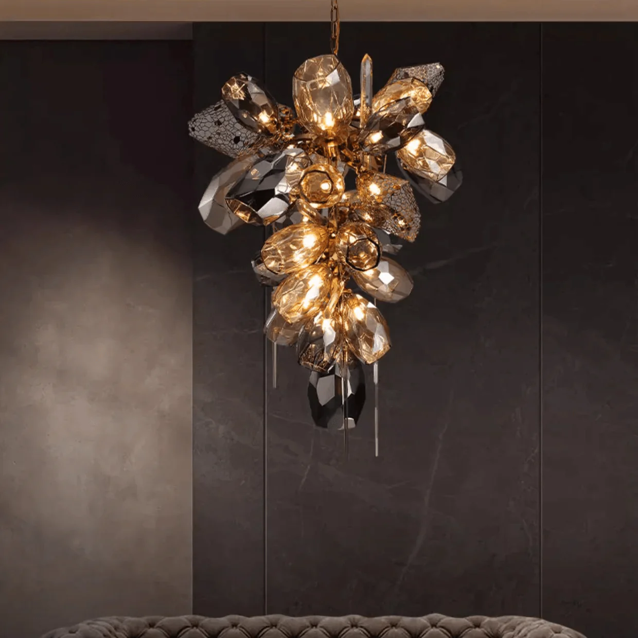 Modern Art Glass Crystal Chandelier - Image 4