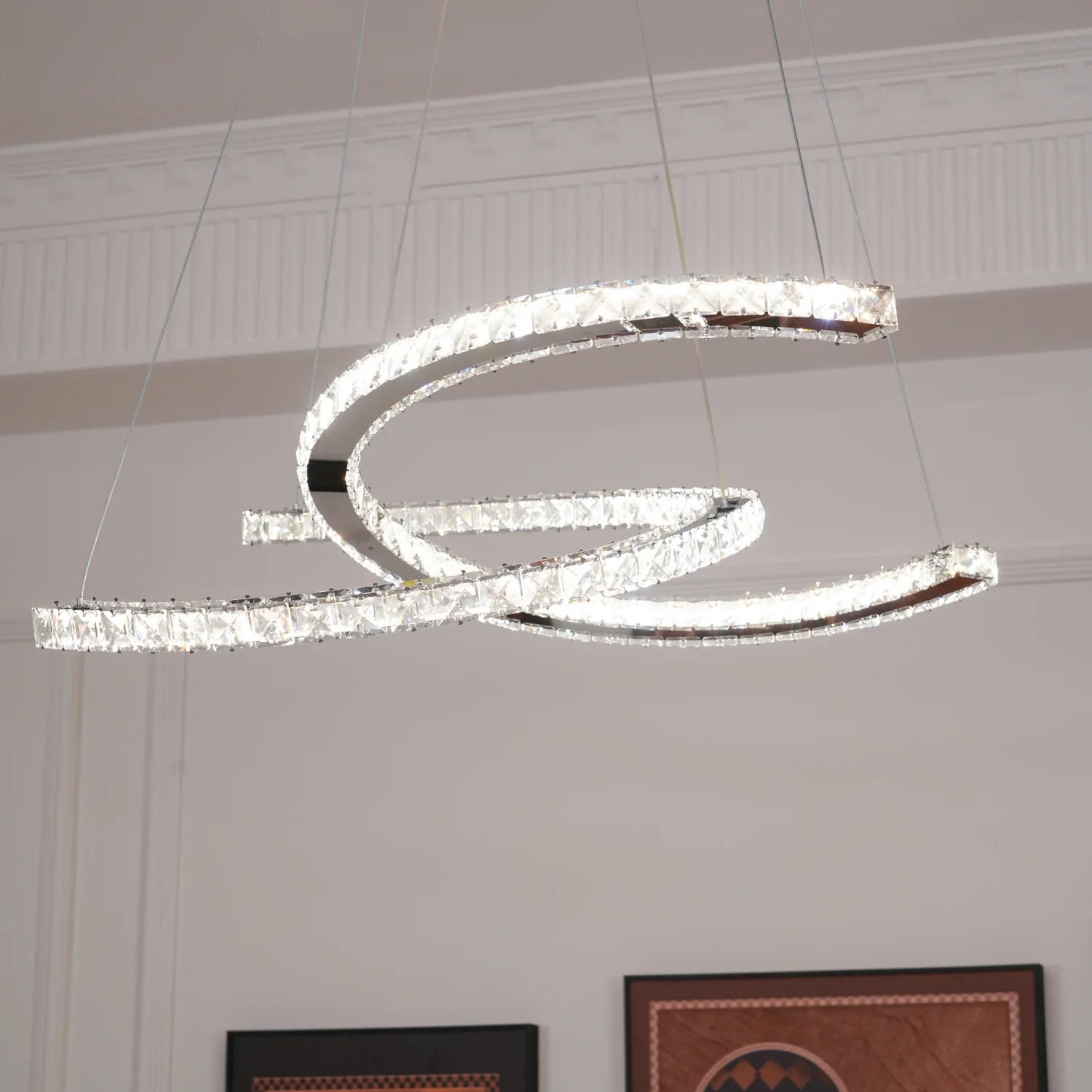 Modern Crystal Double C Chandelier - Image 18