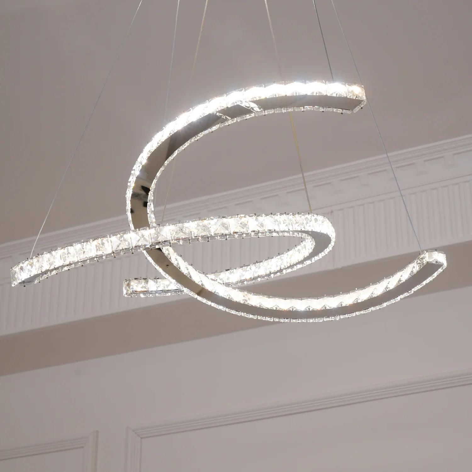 Modern Crystal Double C Chandelier - Image 19