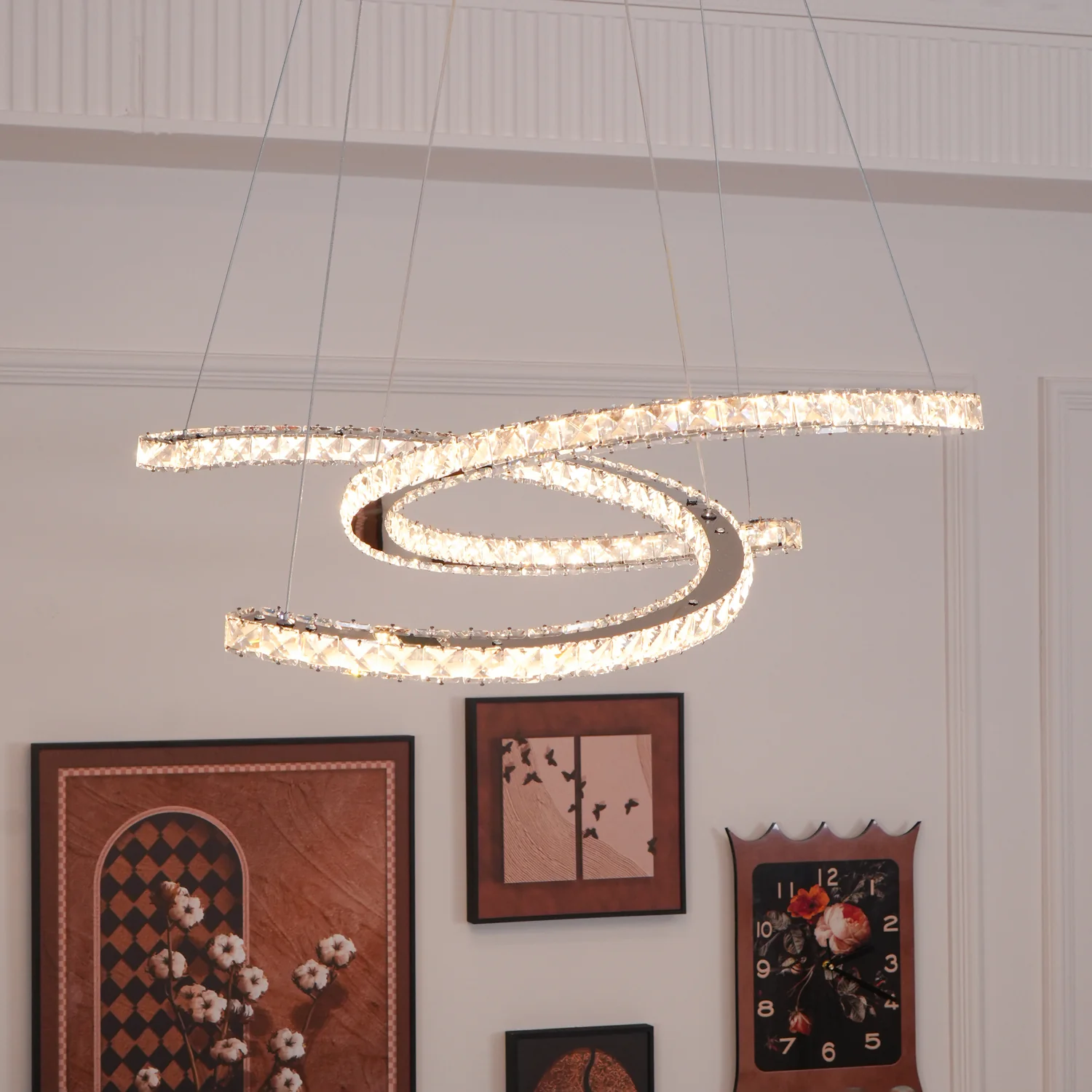 Modern Crystal Double C Chandelier - Image 20
