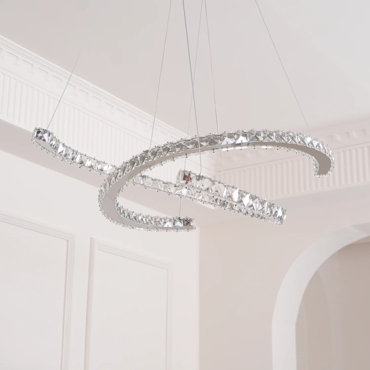Modern Crystal Double C Chandelier - Image 21