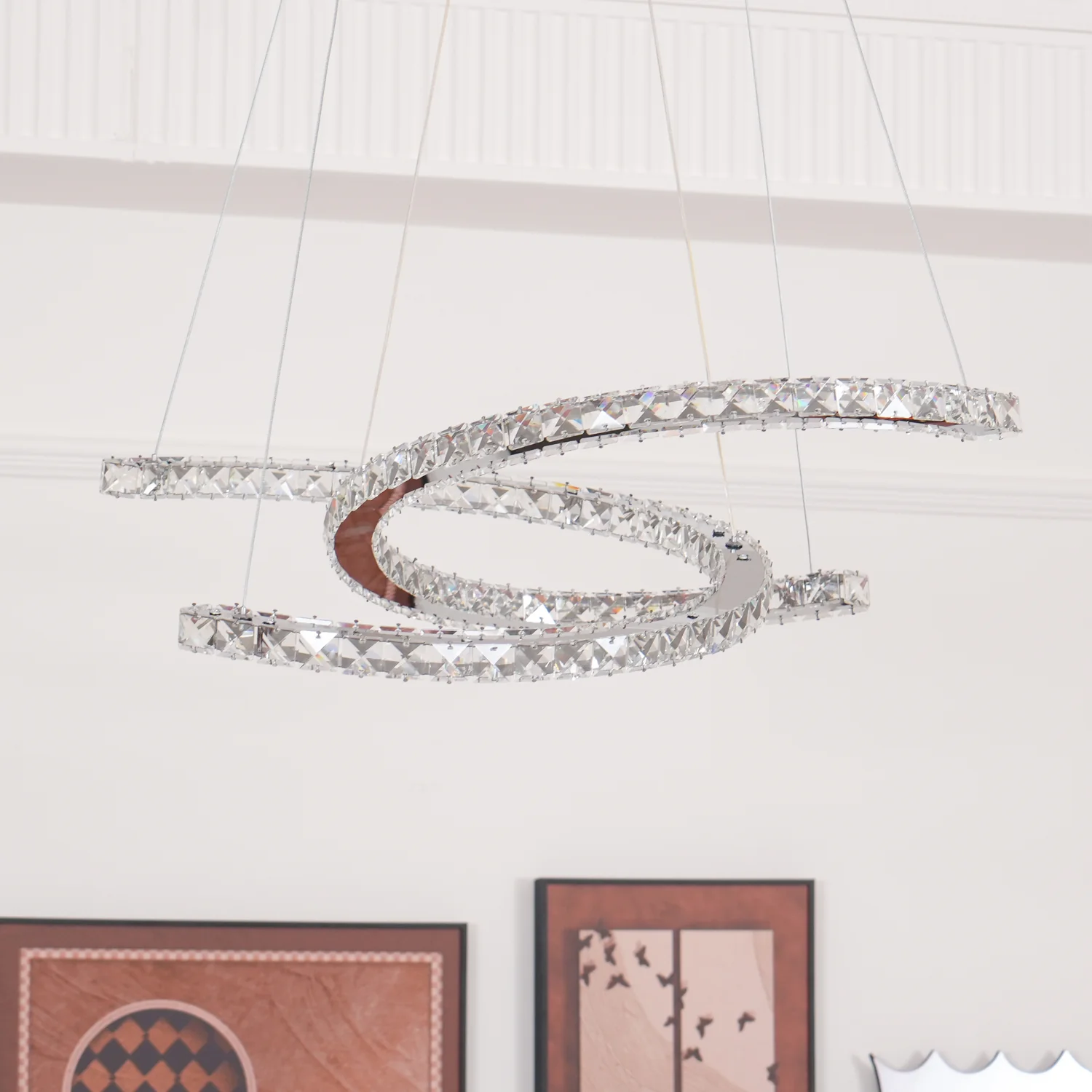 Modern Crystal Double C Chandelier - Image 23