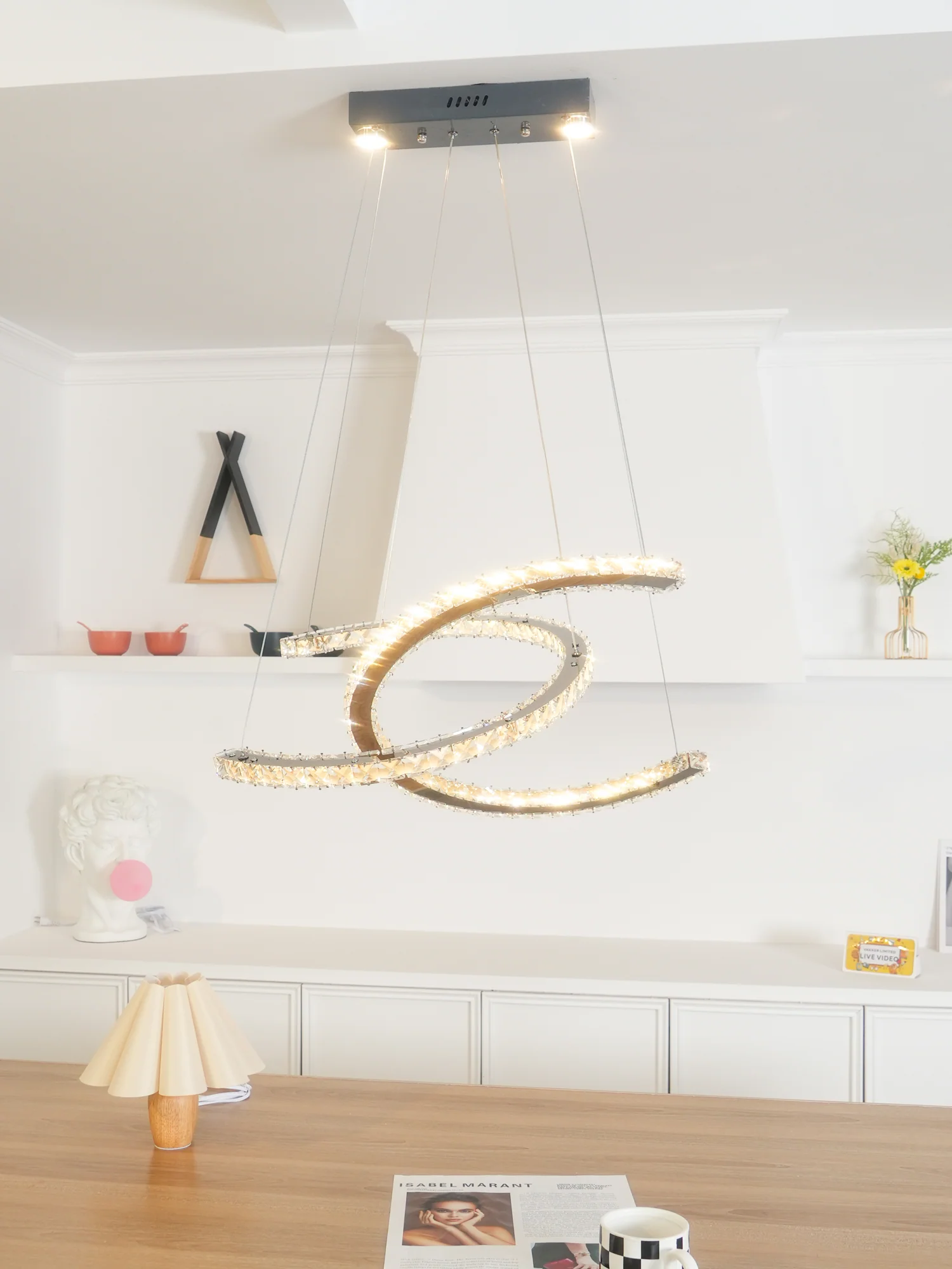 Modern Crystal Double C Chandelier - Image 28