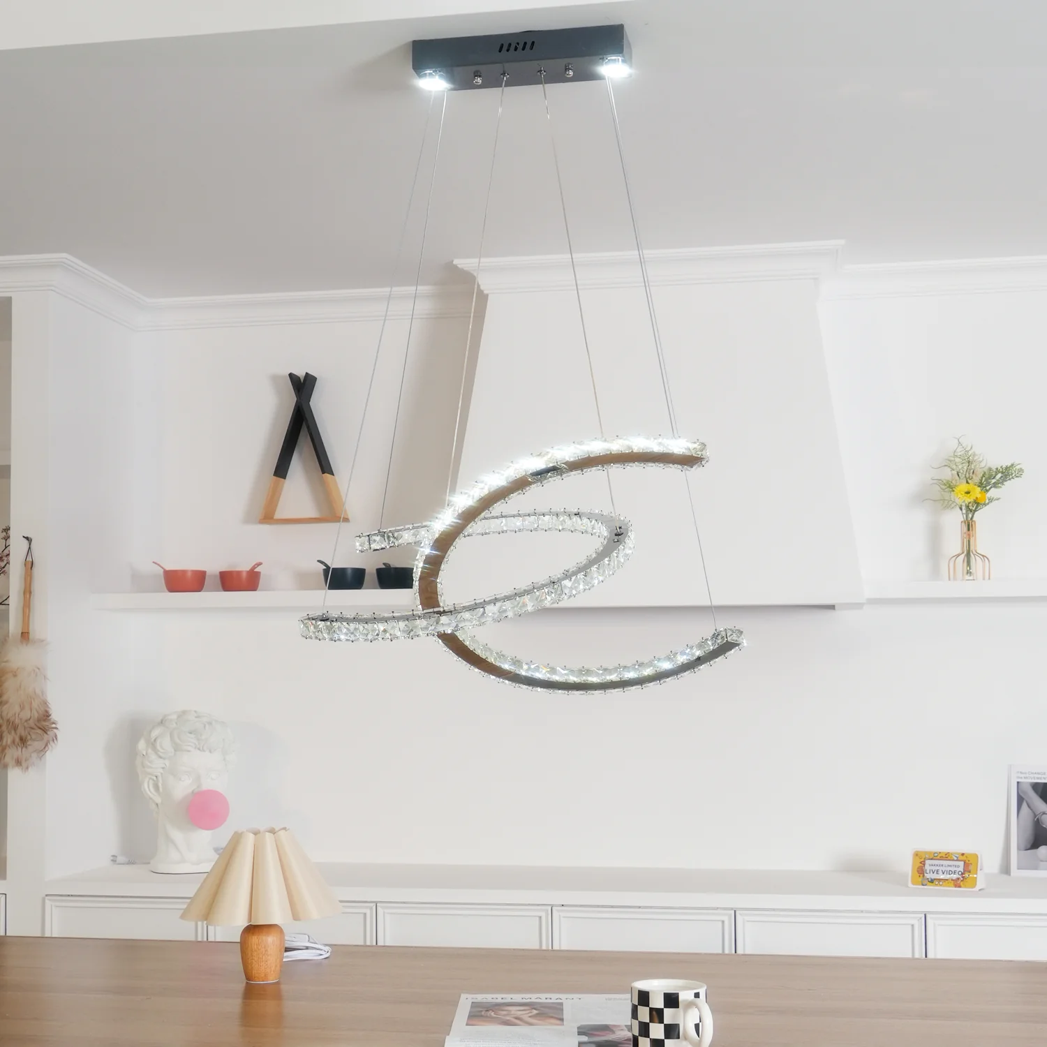 Modern Crystal Double C Chandelier - Image 29