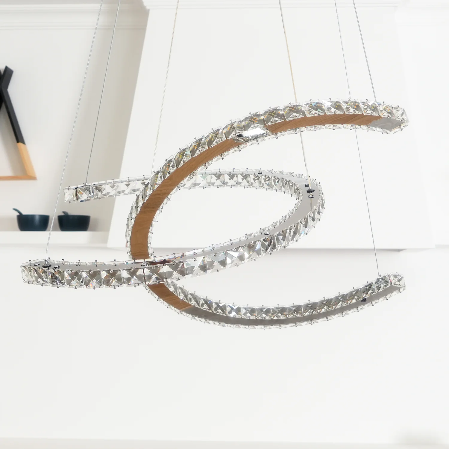 Modern Crystal Double C Chandelier - Image 36