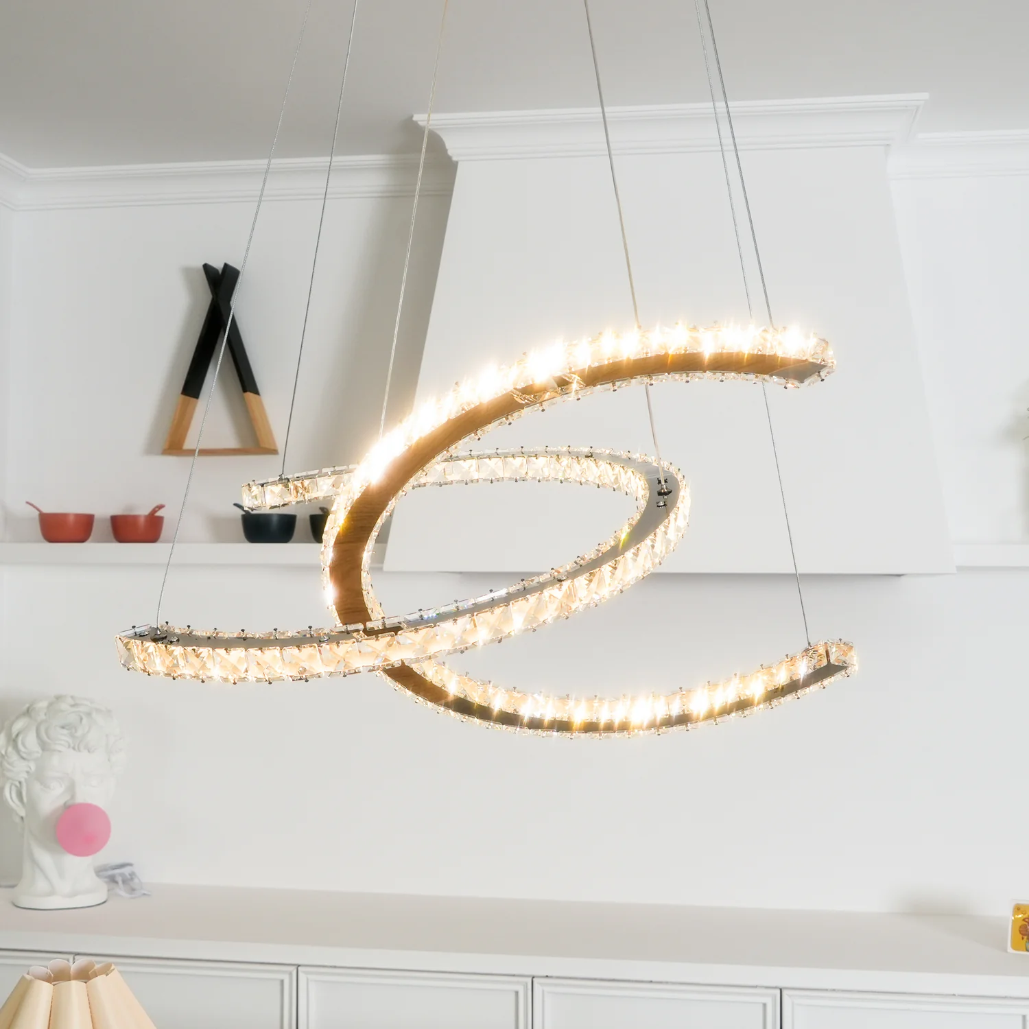 Modern Crystal Double C Chandelier - Image 40