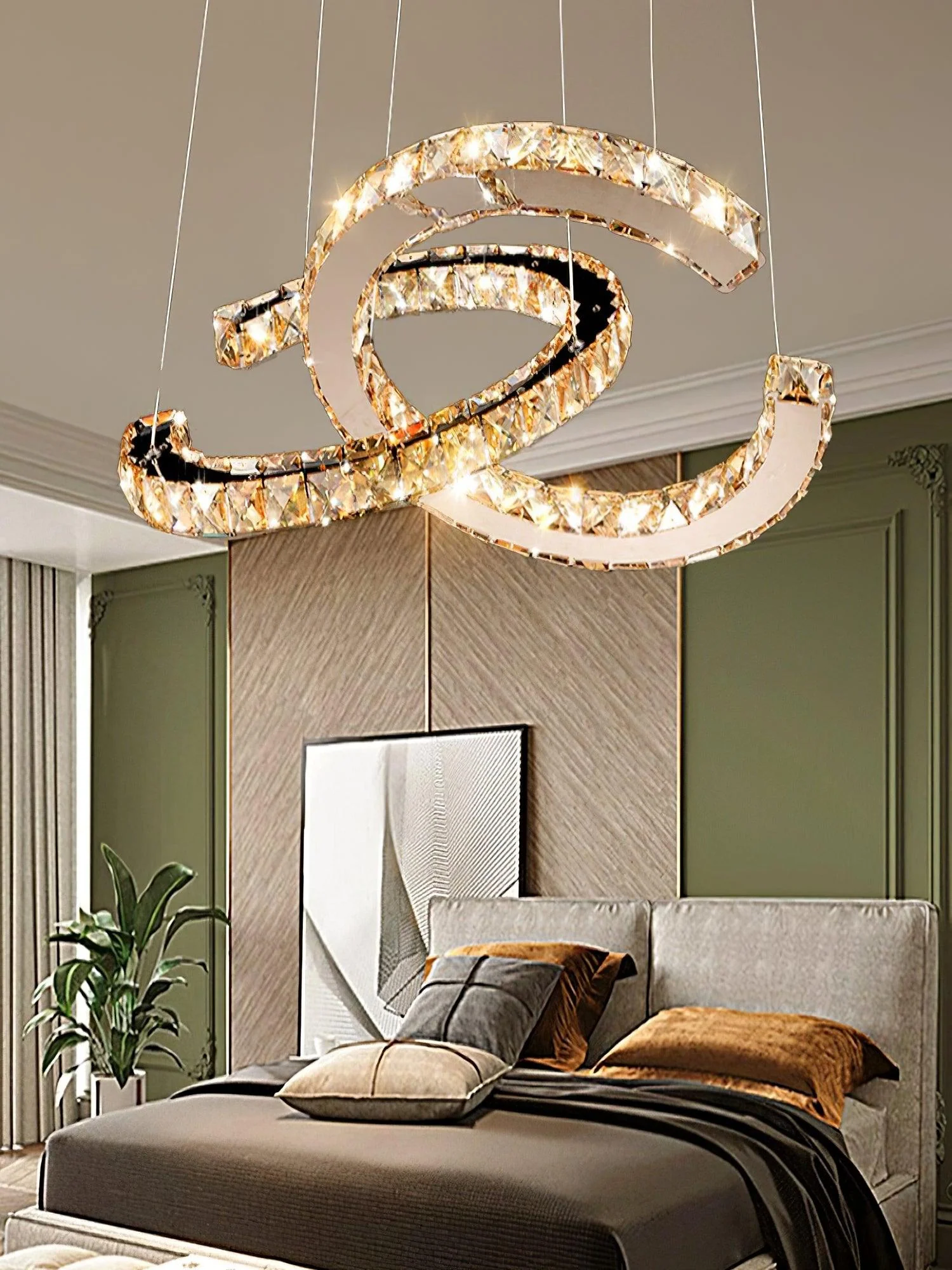 Modern Crystal Double C Chandelier - Image 47