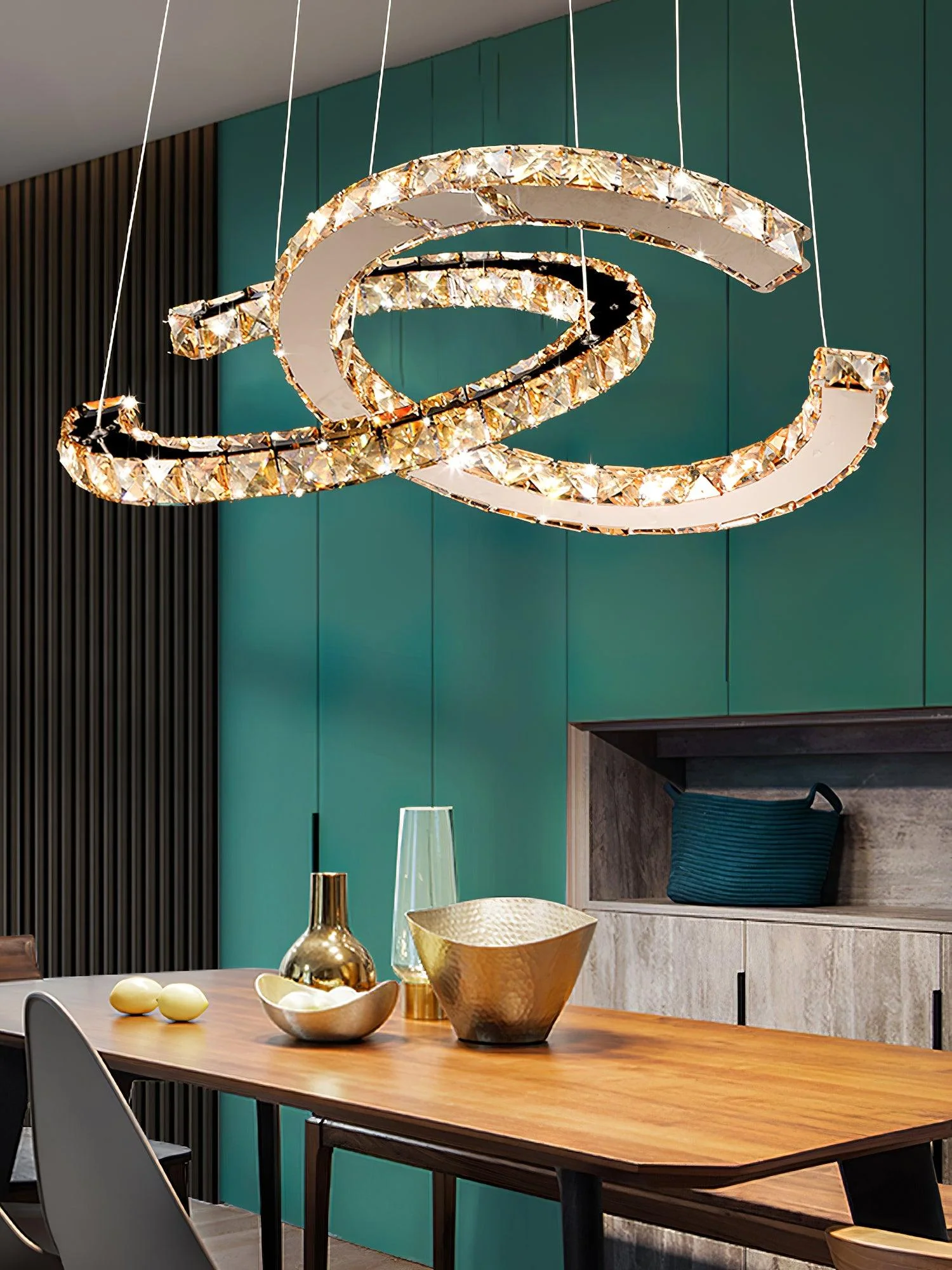 Modern Crystal Double C Chandelier - Image 58