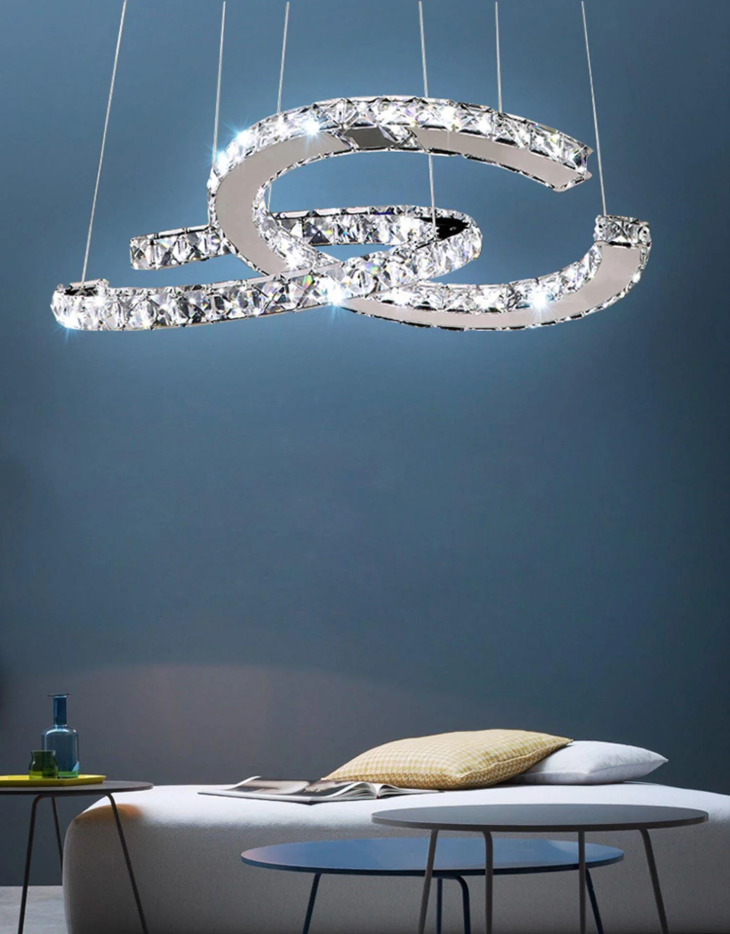 Modern Crystal Double C Chandelier - Image 59