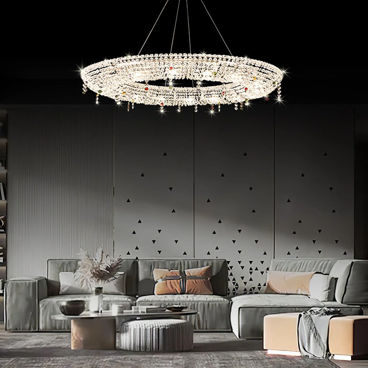 Modern Round Crystal Chandelier - Image 13