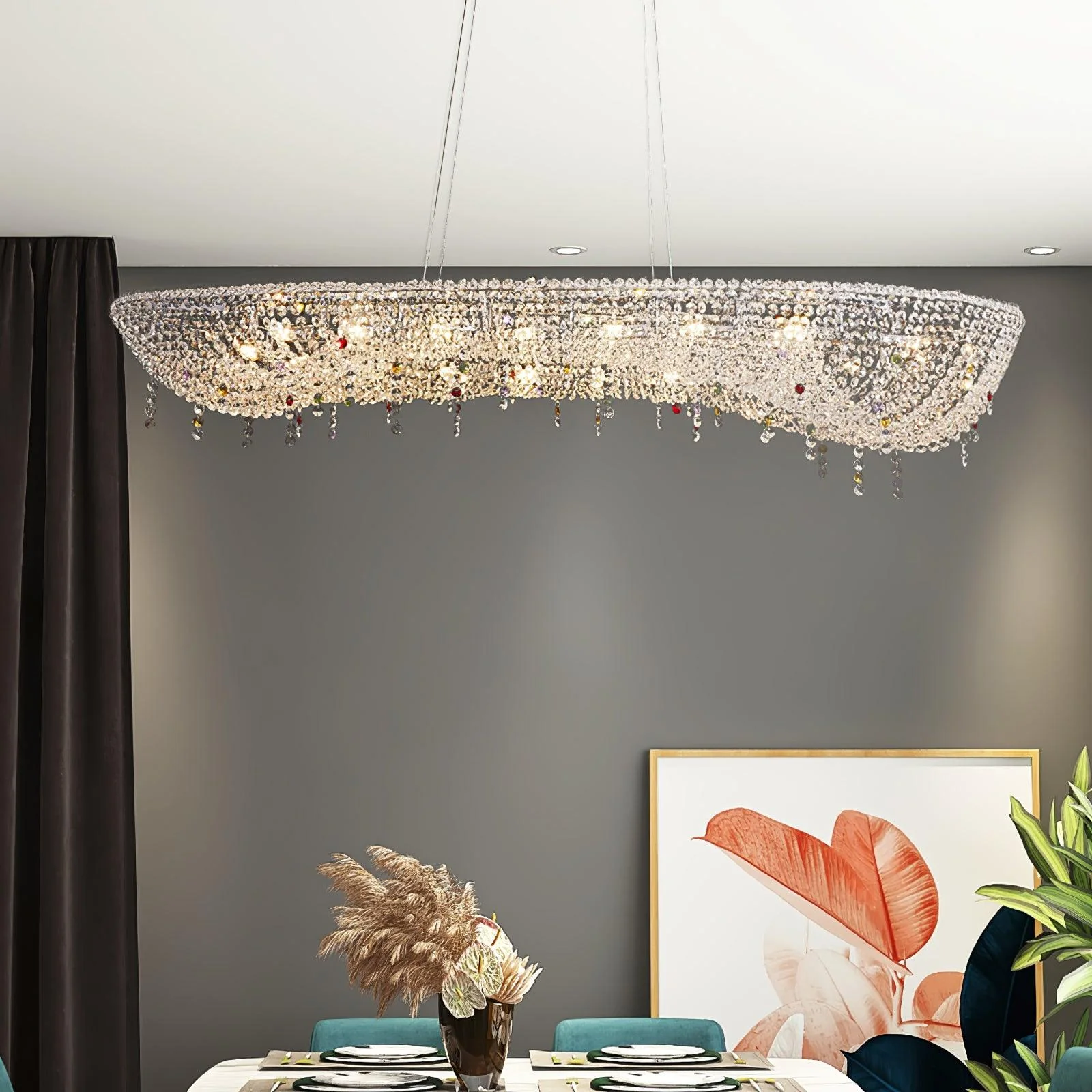 Modern Round Crystal Chandelier - Image 2