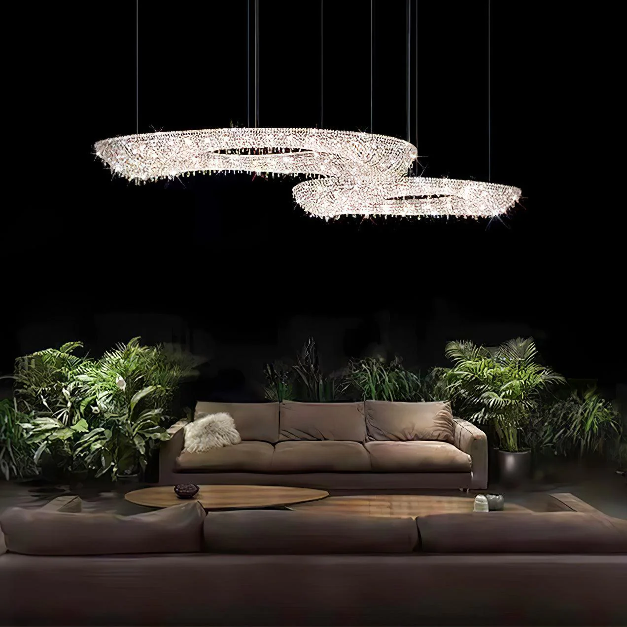 Modern Round Crystal Chandelier - Image 8