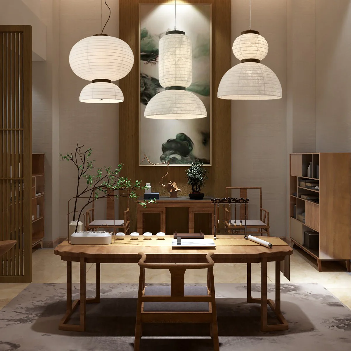 Modern Silk Pendant Light - Image 6