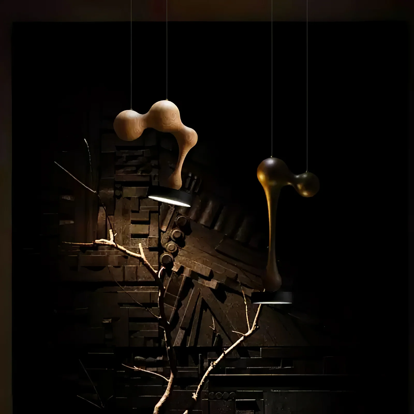 Molecule Wooden Pendant Light - Image 17