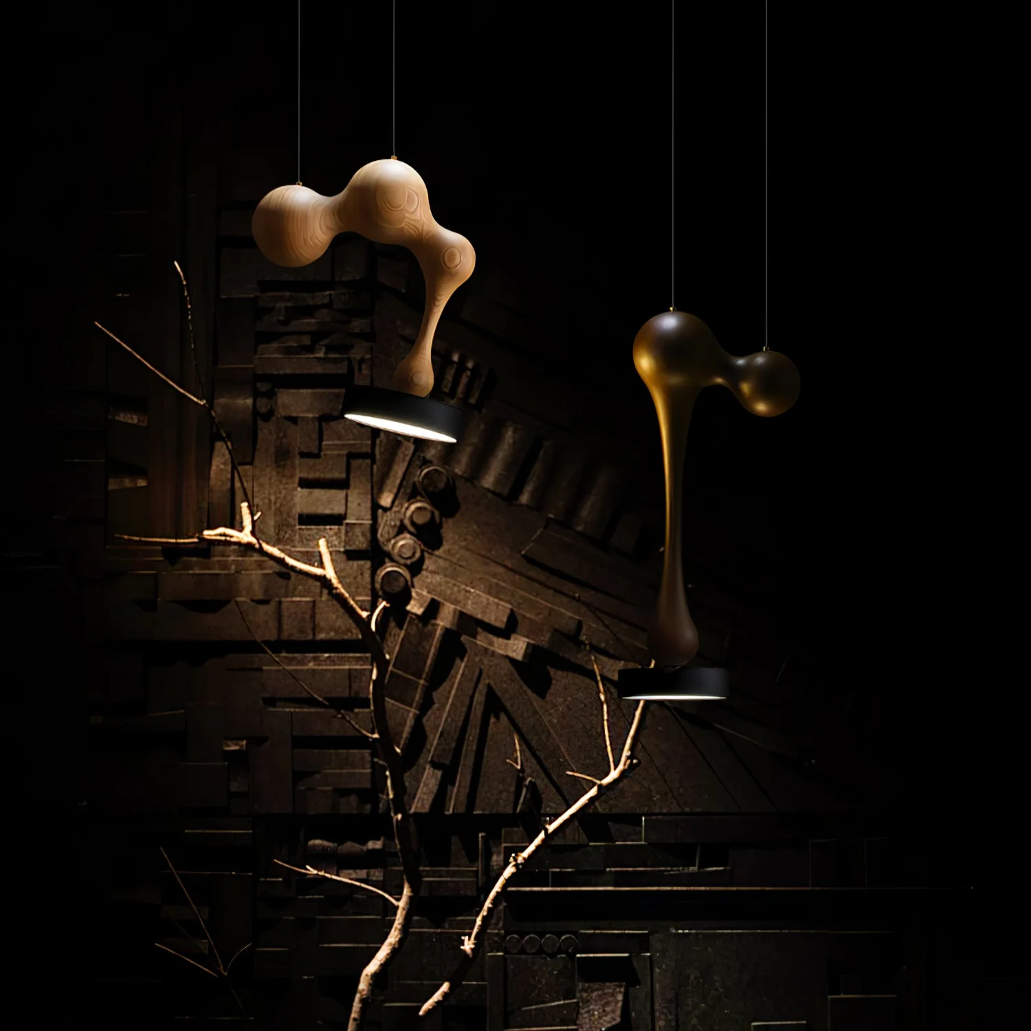 Molecule Wooden Pendant Light - Image 3