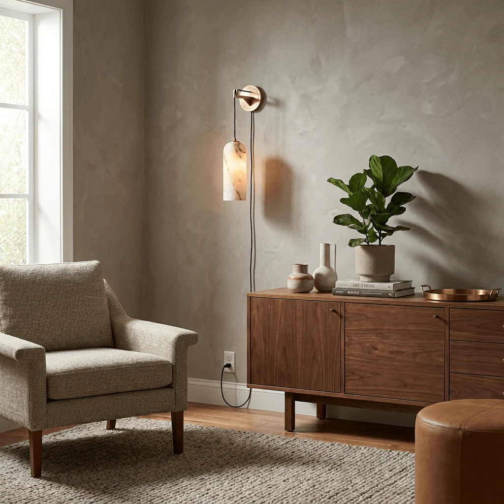 Monty Alabaster Plug-in Wall Lamp - Image 4