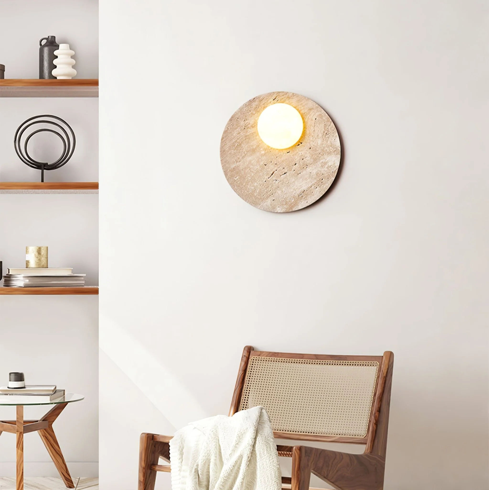 Moonwake Travertine Sconce - Image 4