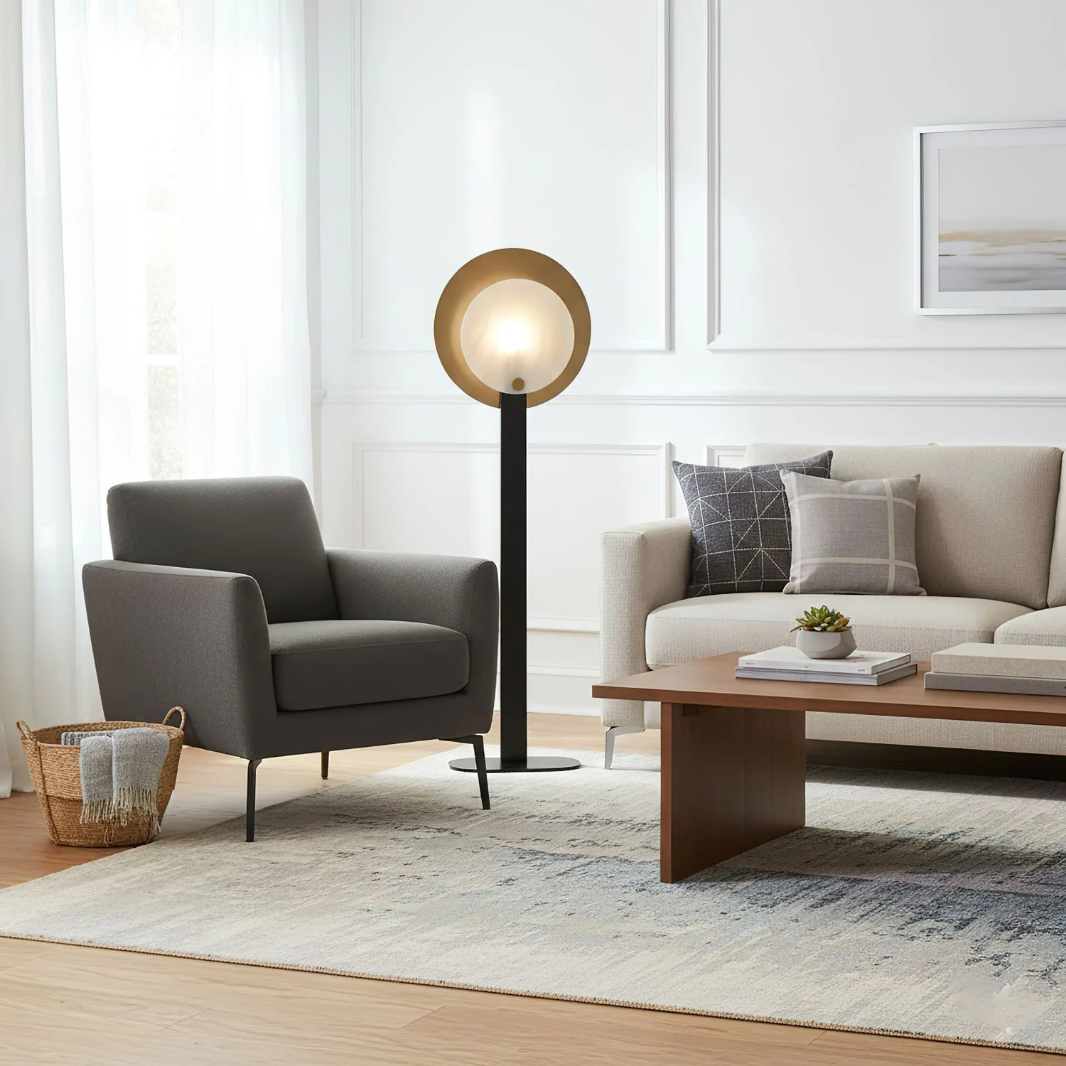 Mosaic Elegance Alabaster Floor Lamp - Image 4
