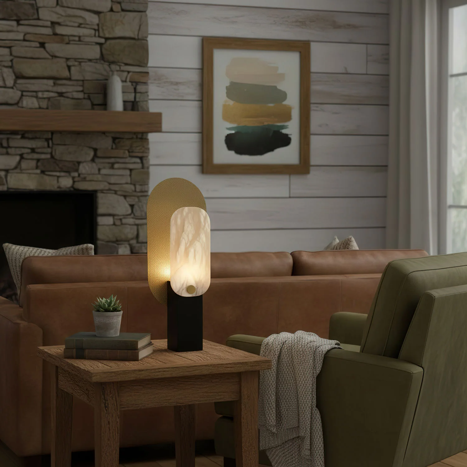 Mosaic Elegance Alabaster Table Lamp - Image 4