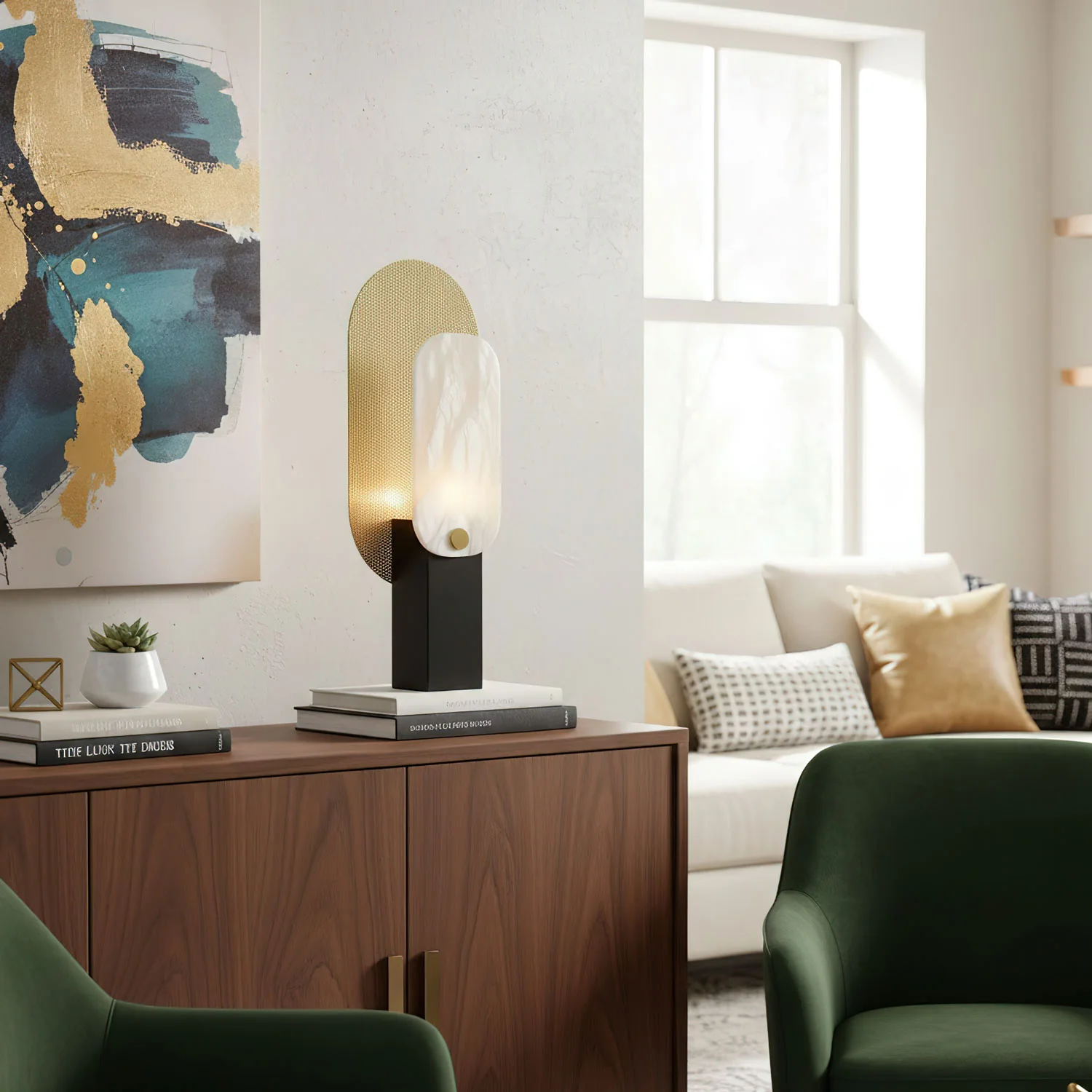 Mosaic Elegance Alabaster Table Lamp - Image 6