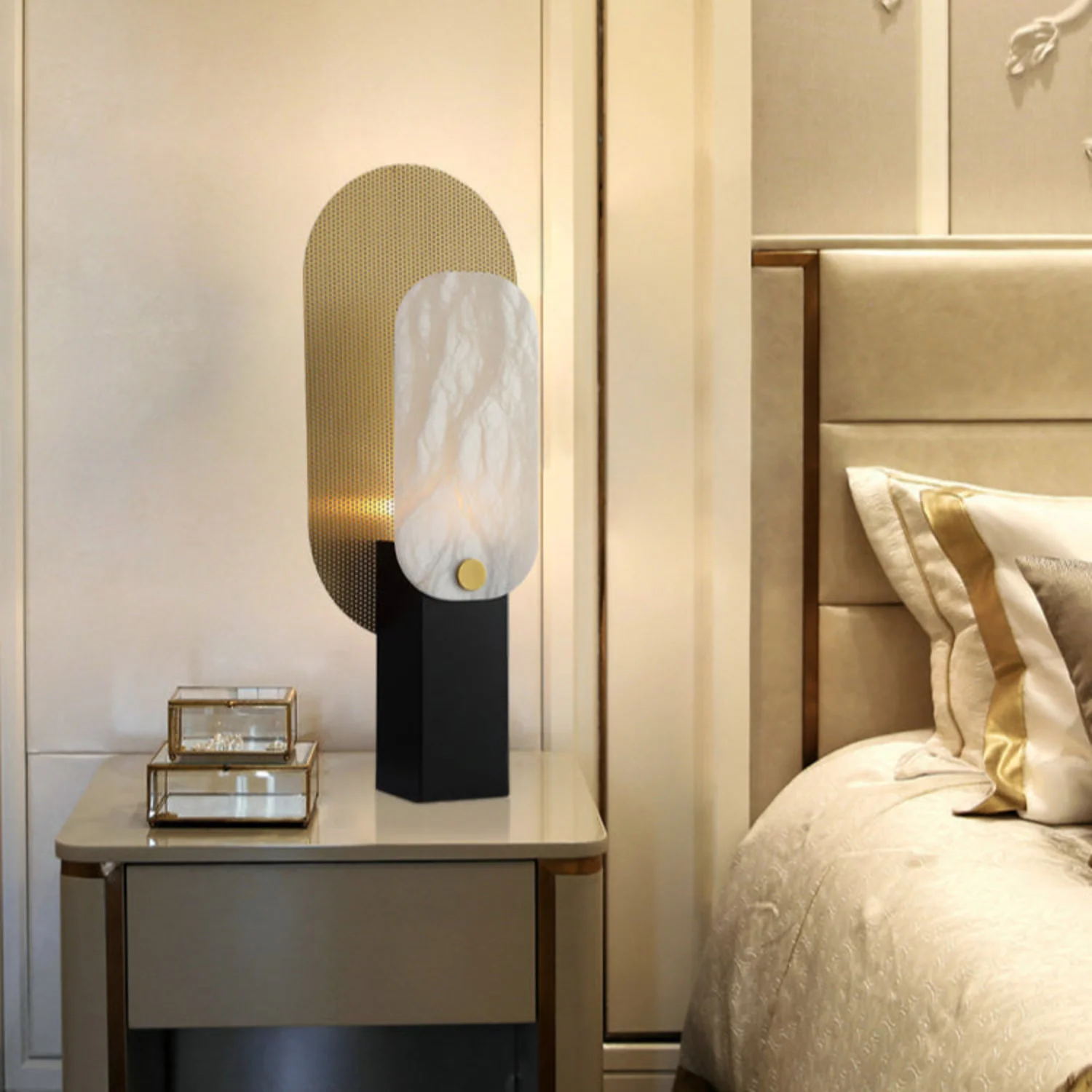 Mosaic Elegance Alabaster Table Lamp - Image 8