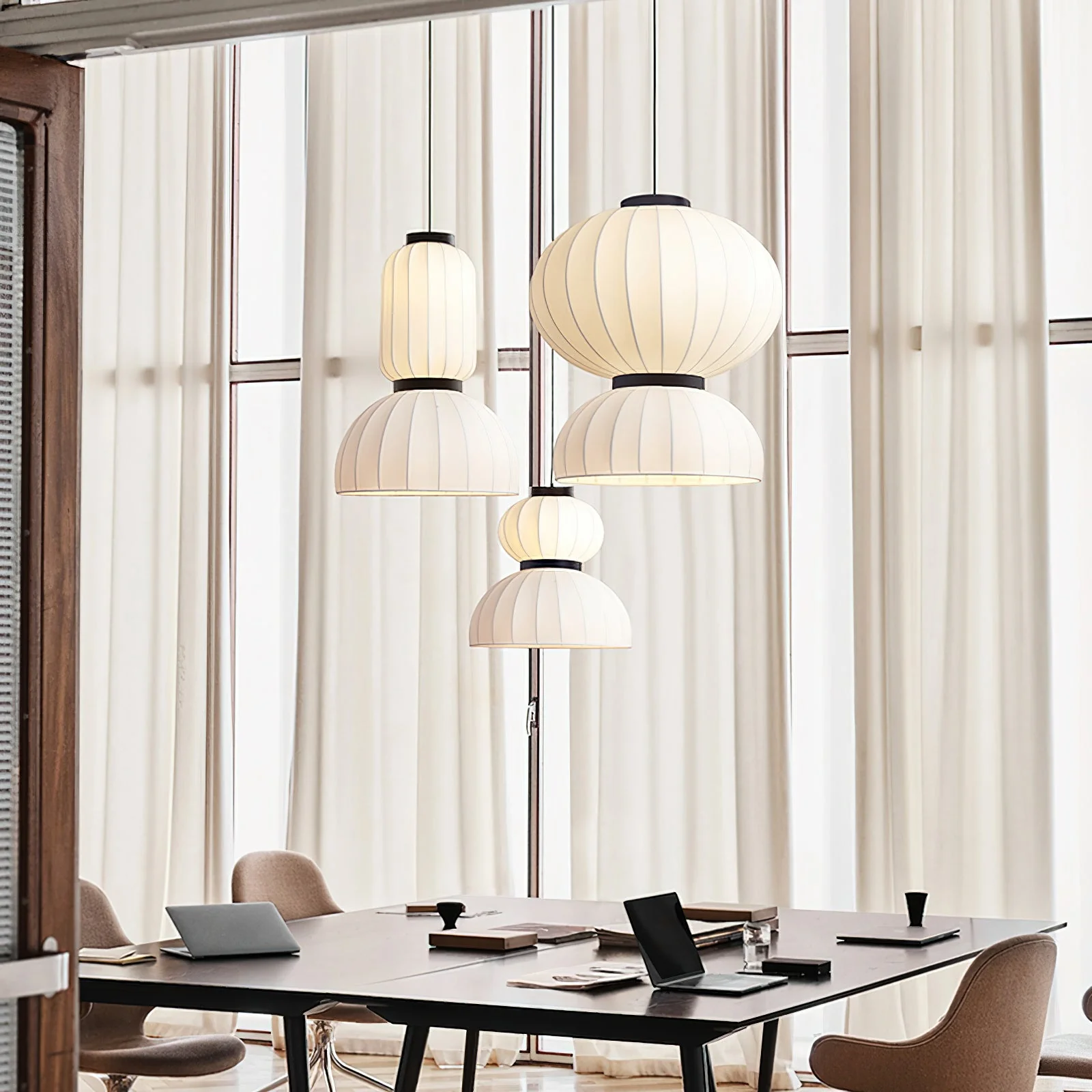 Mulberry Silk Lantern Pendant Light - Image 30