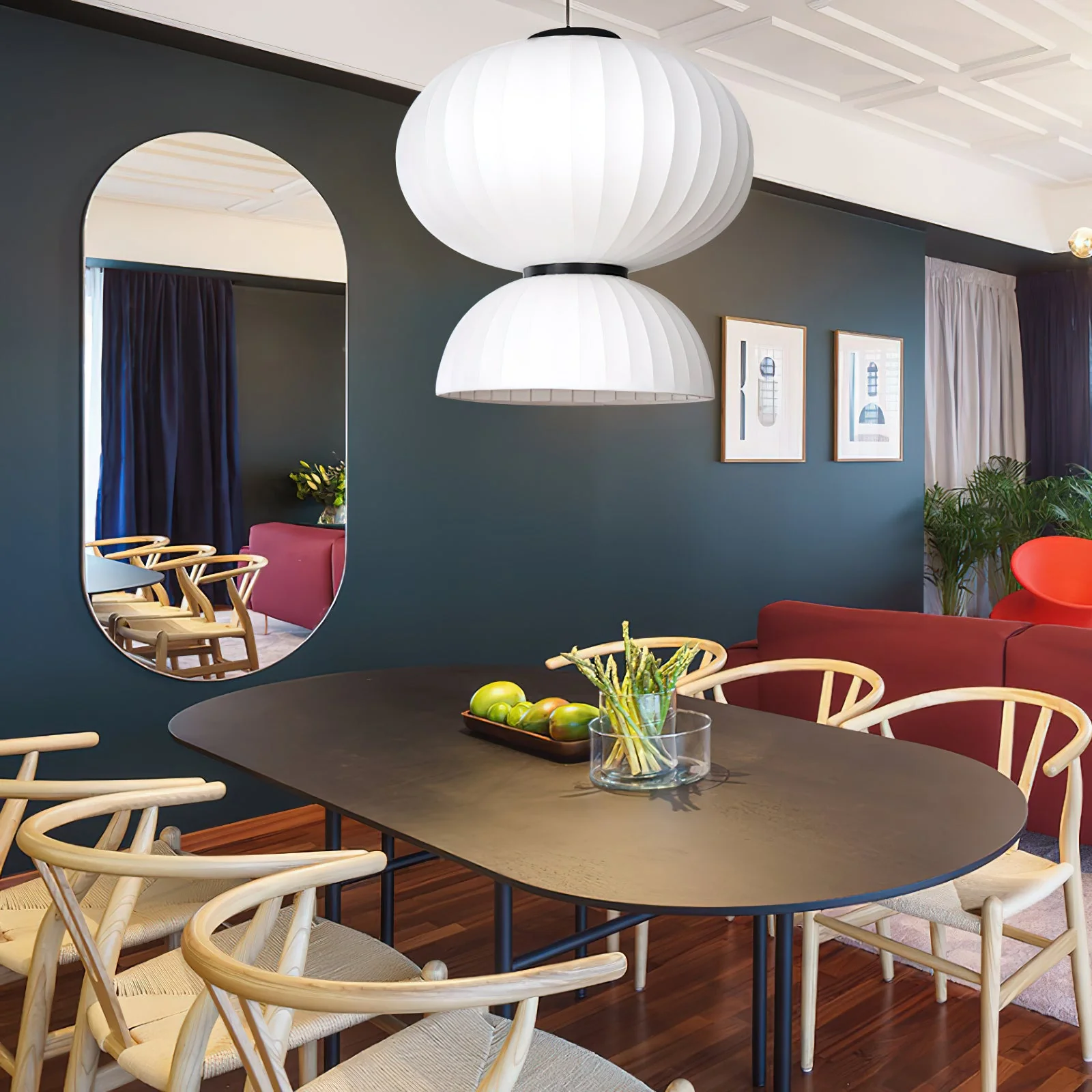 Mulberry Silk Lantern Pendant Light - Image 31
