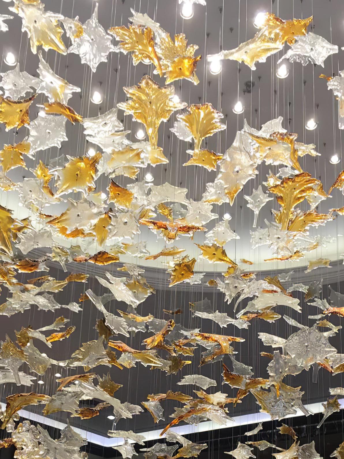 Multicolor Crystal Maple Leaf Chandelier - Image 10