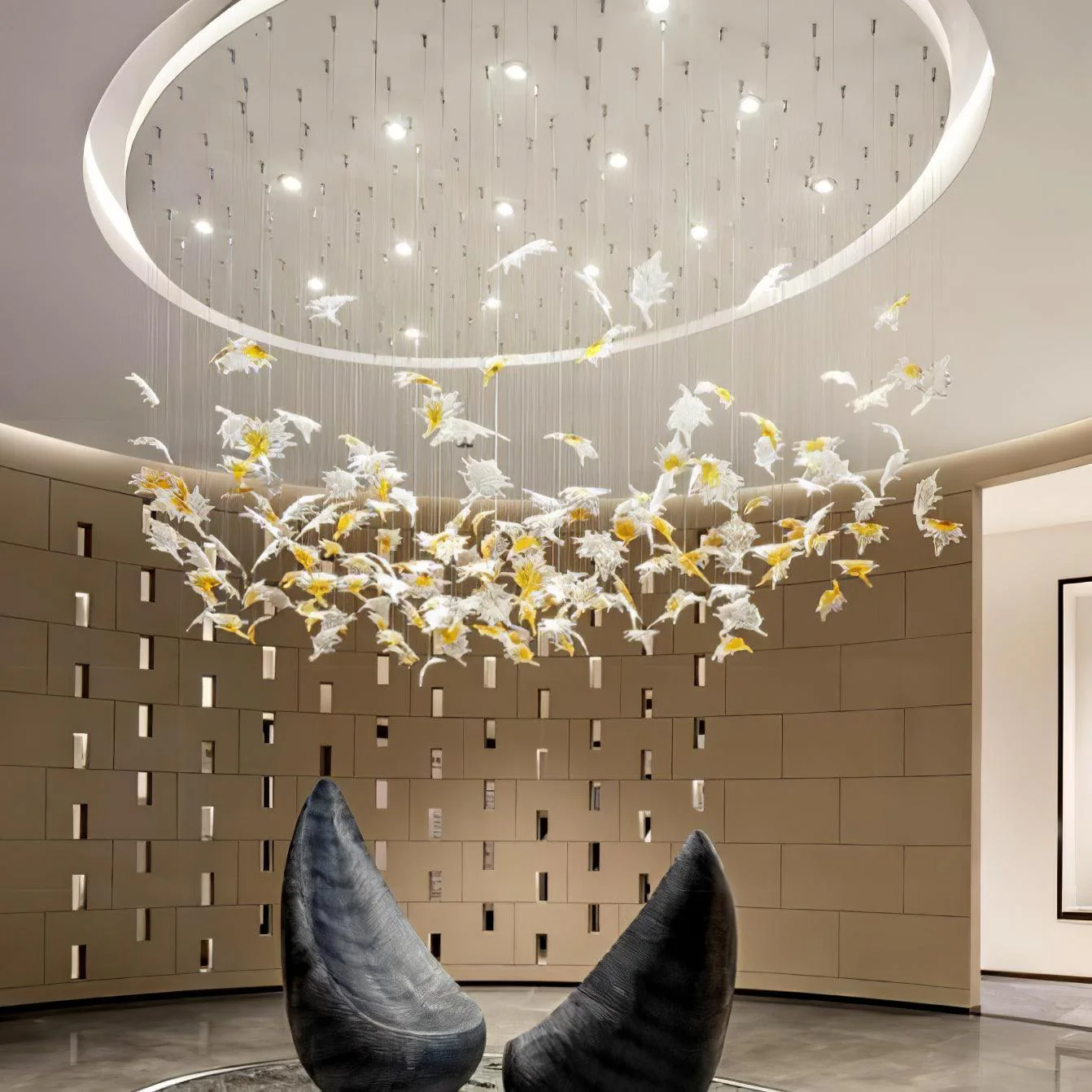 Multicolor Crystal Maple Leaf Chandelier - Image 13